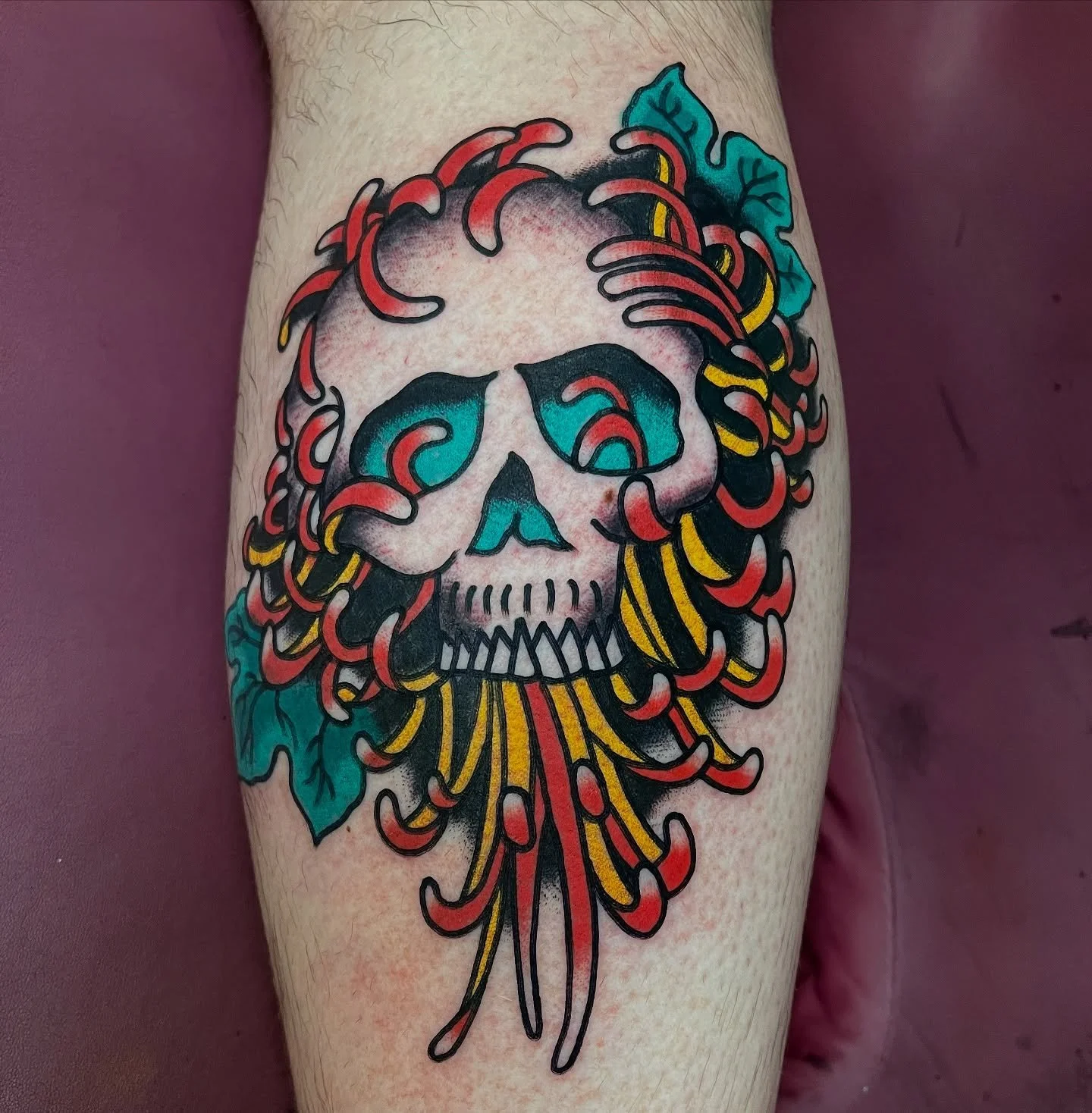 A couple from my recent flash accompanied by an @otney_tattoos wolf with arrow accoutrements (had to google how to spell that)