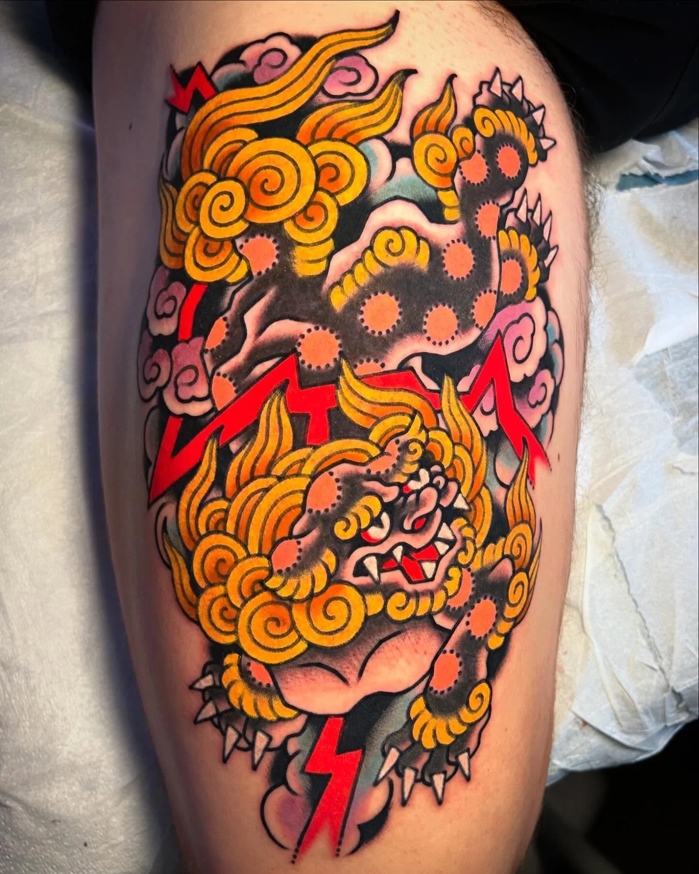 THIS IS CULTURALLY INAPPROPRIATE thank you Cam for getting tattooed again!!! @sweetandsourtattoo @amigosmfg @kingpintattoosupply #kingpintattoosupply