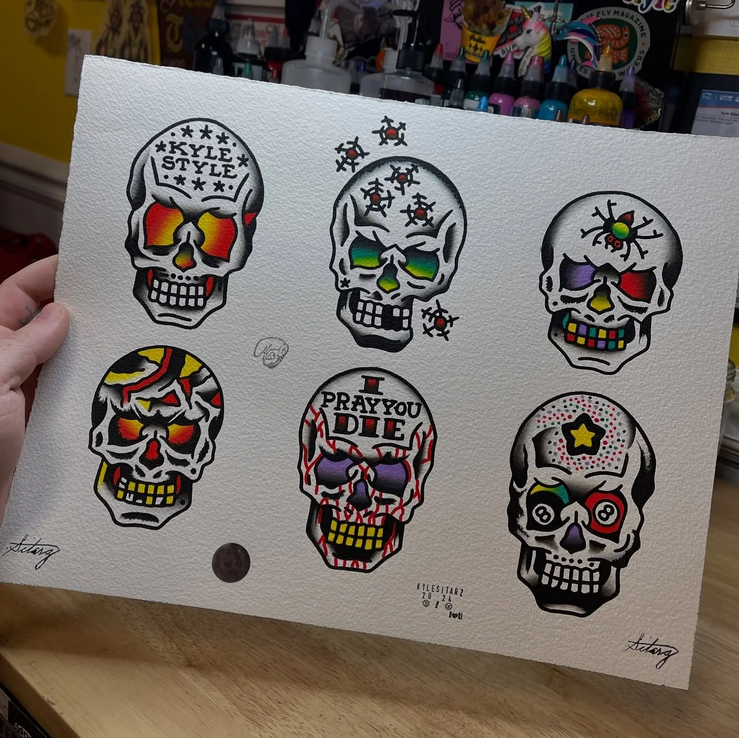 Piece of paper and a tattoo for my dawg  @3than_tats 
Tatt made in colorful Colorado 
Skulls made in less colorful Piedmont SC