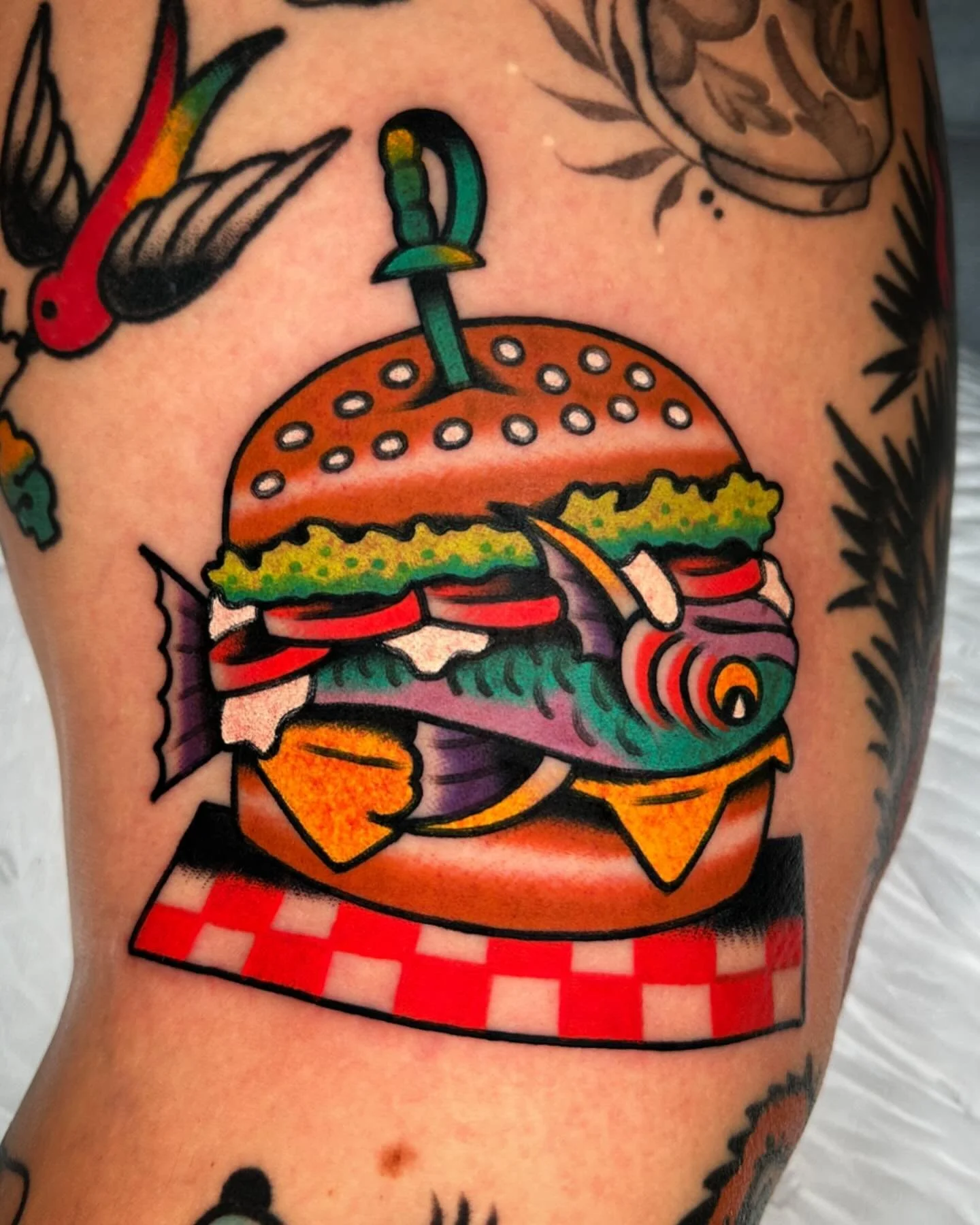 Day one @foundation_tattoo thank you again Grant and Sabrina!!! Y&rsquo;all rule! It feels SO good to be back!!! @sweetandsourtattoo @amigosmfg @kingpintattoosupply #kingpintattoosupply