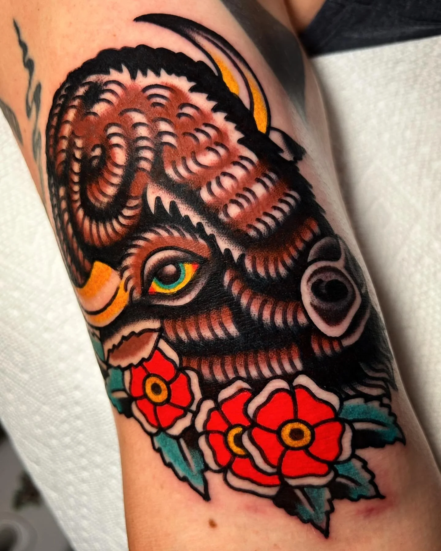 Thank you Aaron for getting tattooed again 🙏❤️ @sweetandsourtattoo @amigosmfg @kingpintattoosupply #kingpintattoosupply