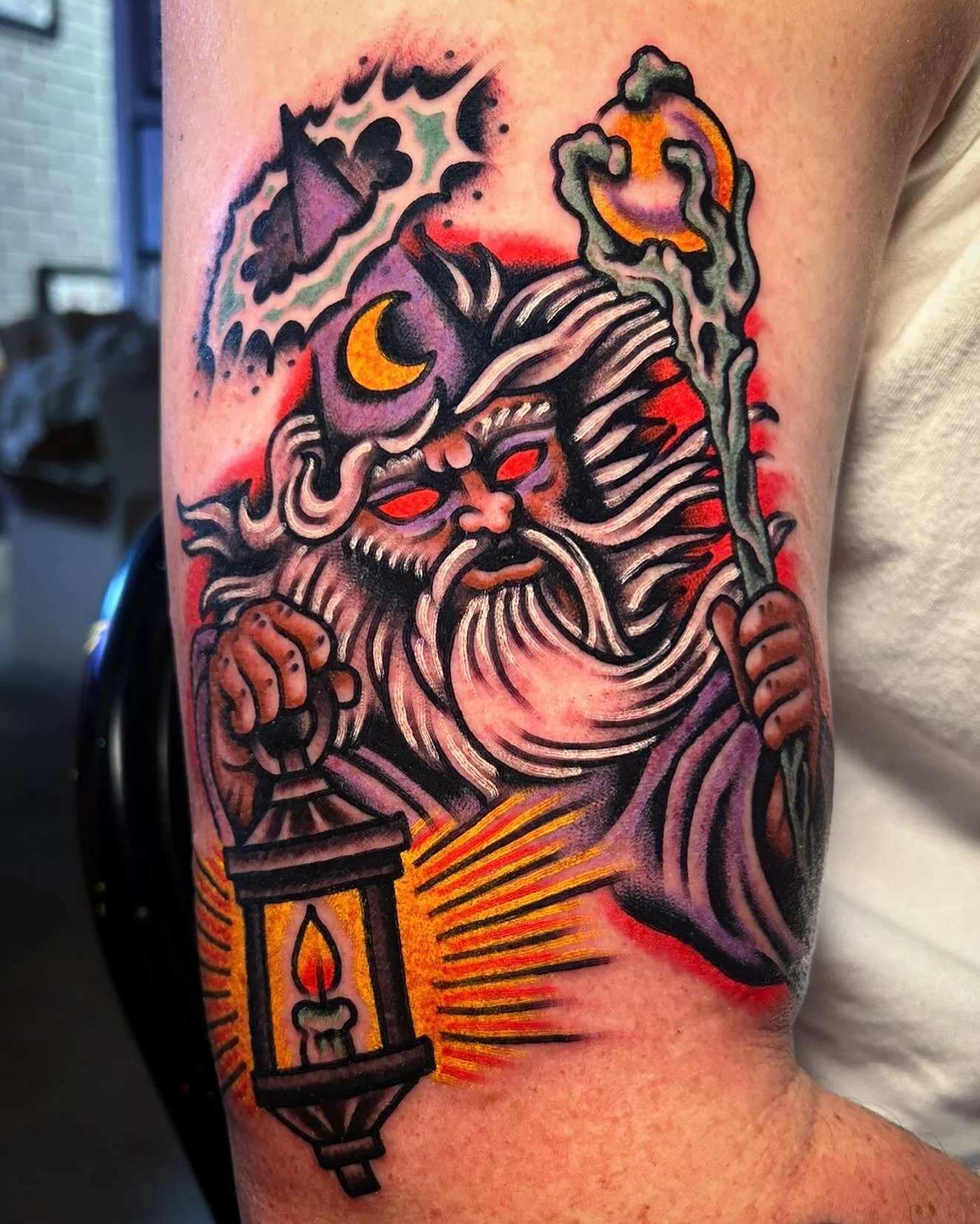 A portrait of @lfeltrin_ in his best Halloween costume tattooed yesterday for Josh, thank you Josh!! @sweetandsourtattoo @amigosmfg @kingpintattoosupply #kingpintattoosupply
