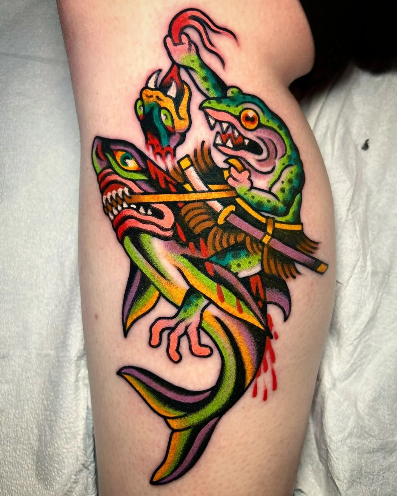Thank you as always Stephanie!!! This was a super fun one to do! @sweetandsourtattoo @amigosmfg @kingpintattoosupply #kingpintattoosupply