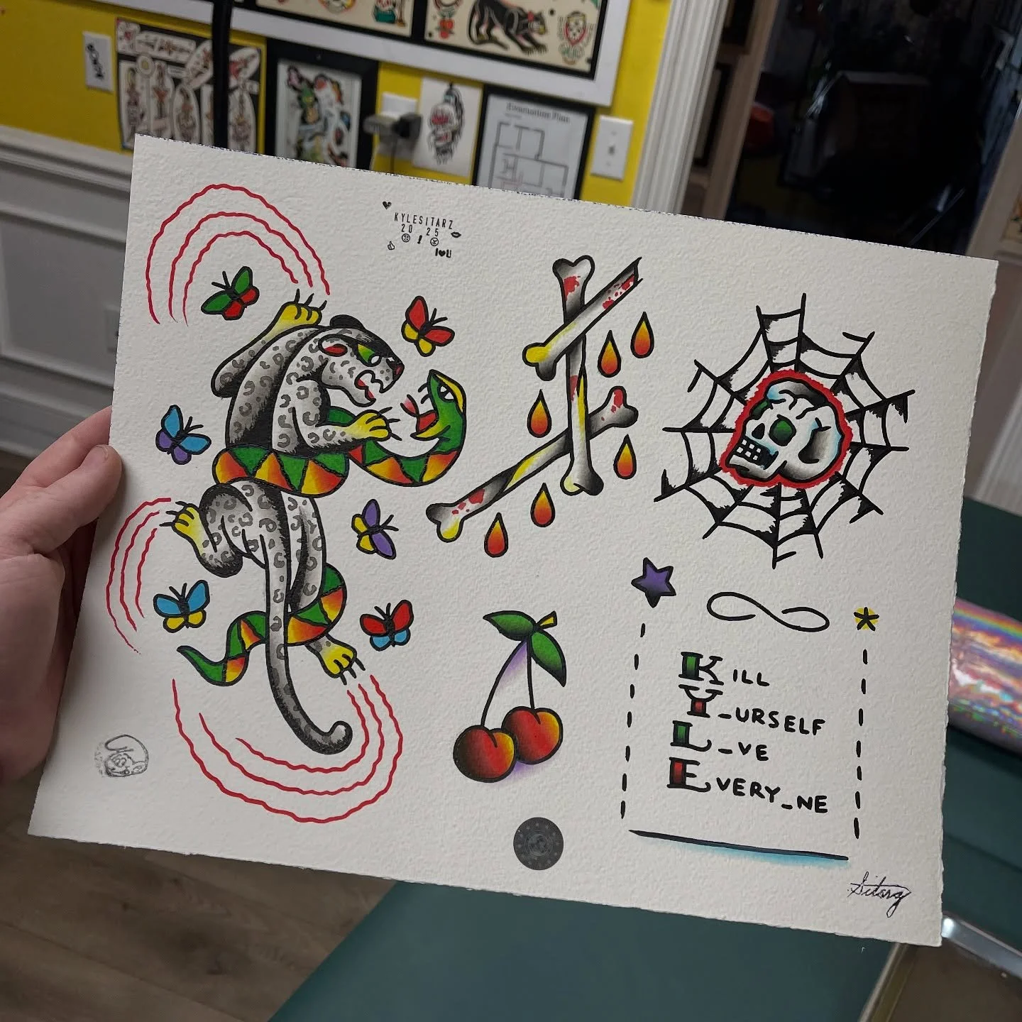 🚨🦅STICK TO THE SCRIPT🦅🚨
Made at world famous @joshbovendertattoo dinner table 
#tattoo #flash #bussin #uhoh