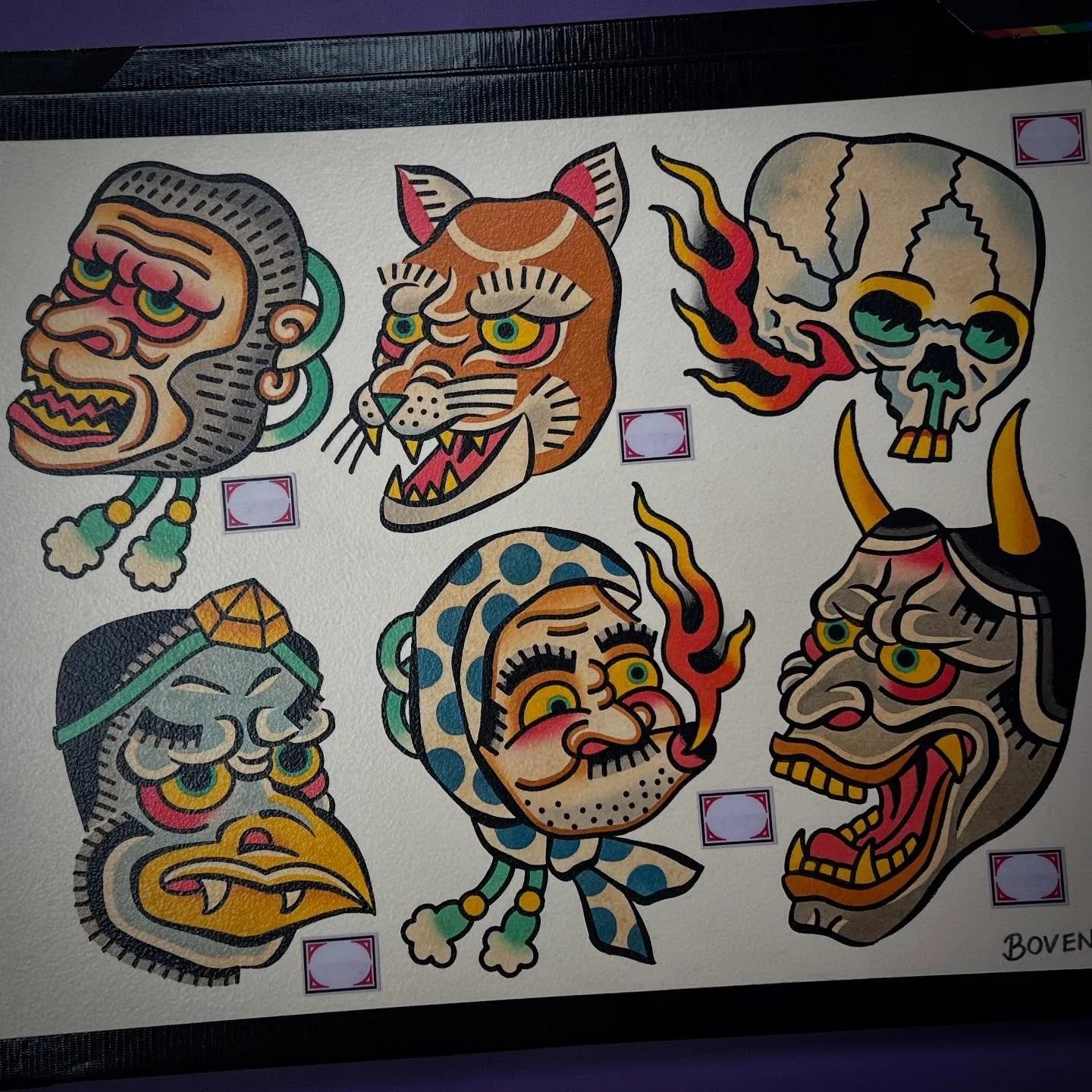 🔟 NEW PAINTINGS done over the past month! Each painting is 11&rdquo;x14&rdquo; and nib lined (NO PEN/MARKER), painted with tattoo pigments, then backed to a board. I still have a few of them available for sale, and each design is available to be tat