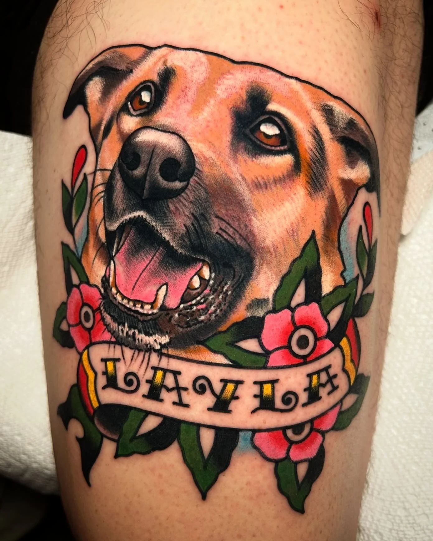 A good girl tattooed today for a great guy, thank you Samuel for toughing it out!! @sweetandsourtattoo Tattooed with machines from @amigosmfg and @kingpintattoosupply needles and tubes #kingpintattoosupply