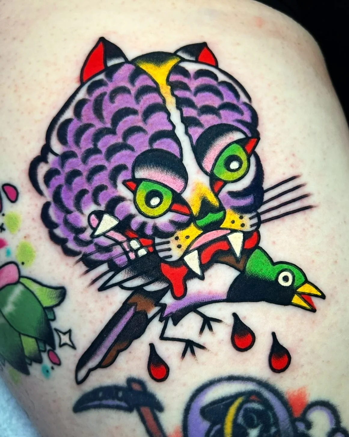 THE SWAG DEMON tattooed for Kara, thank you Kara!!! @sweetandsourtattoo @amigosmfg @kingpintattoosupply #kingpintattoosupply