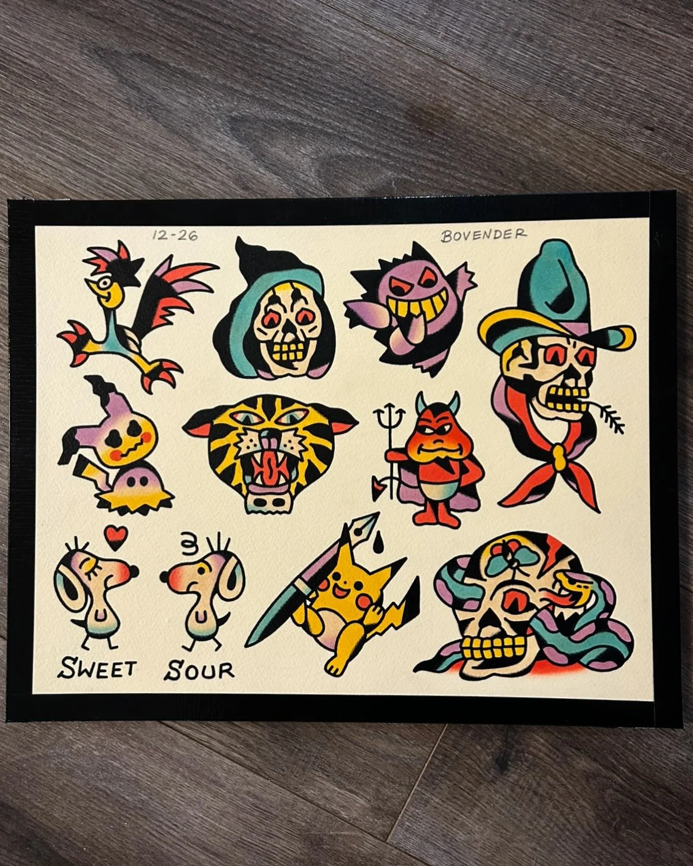 My sheet for this week&rsquo;s Friday the 13th at @sweetandsourtattoo! Each of these designs range in price between $100-$200 and will be tattooed on a first come/first served basis that day! I&rsquo;ve always loved tattooing on these days, the energ