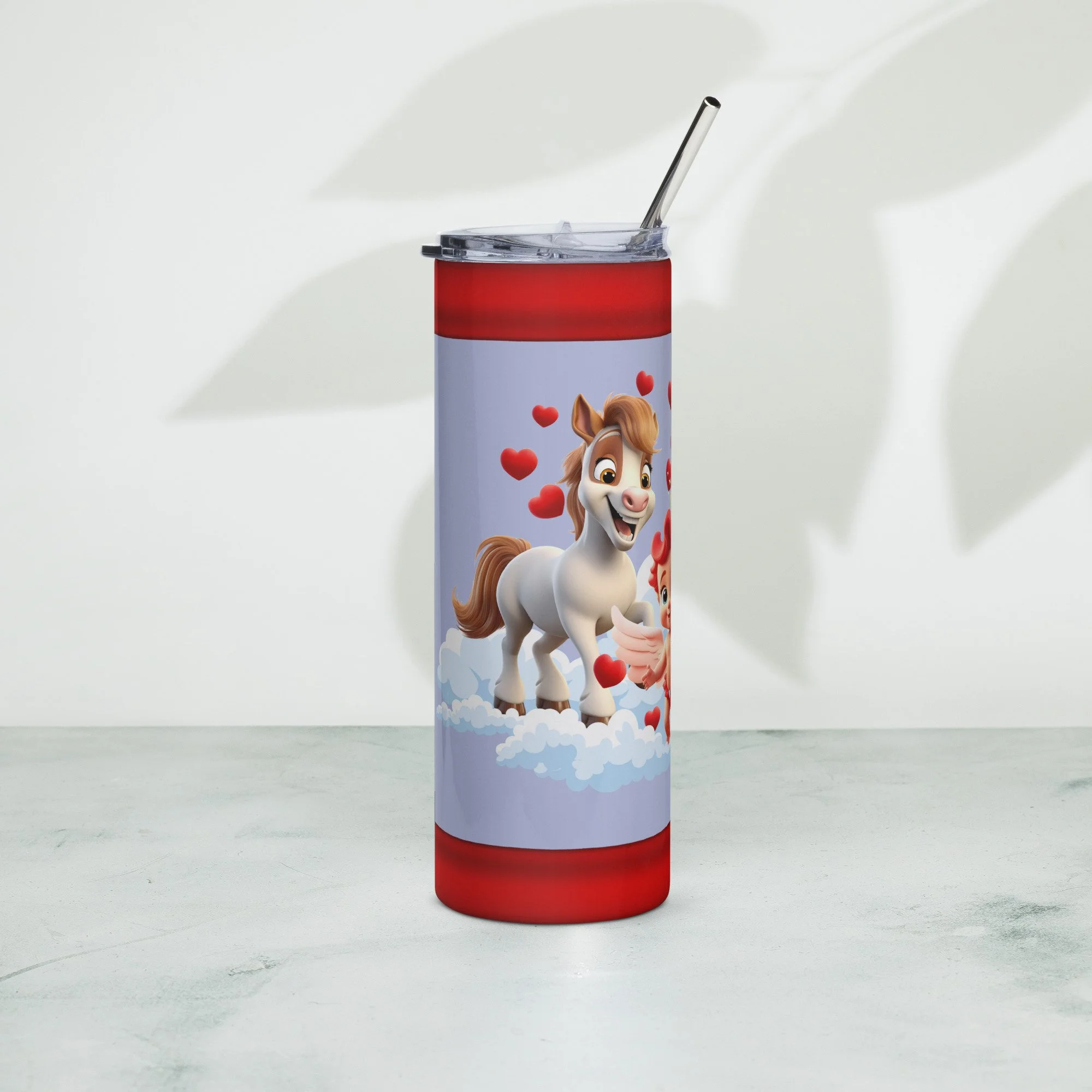 Cupid Pony Stainless Steel Tumber w/Straw