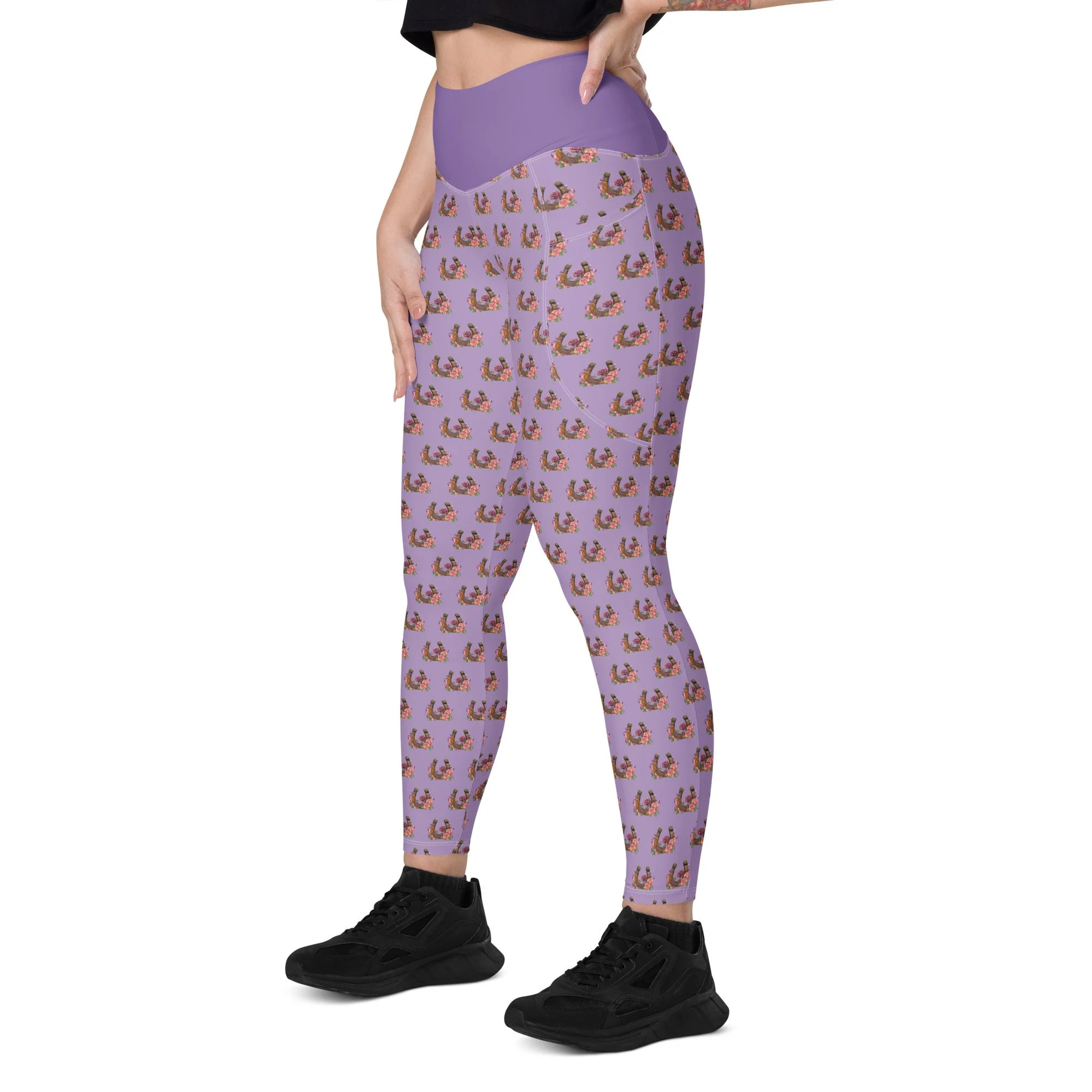 Floral Horseshoe Women's Leggings w/ Pockets