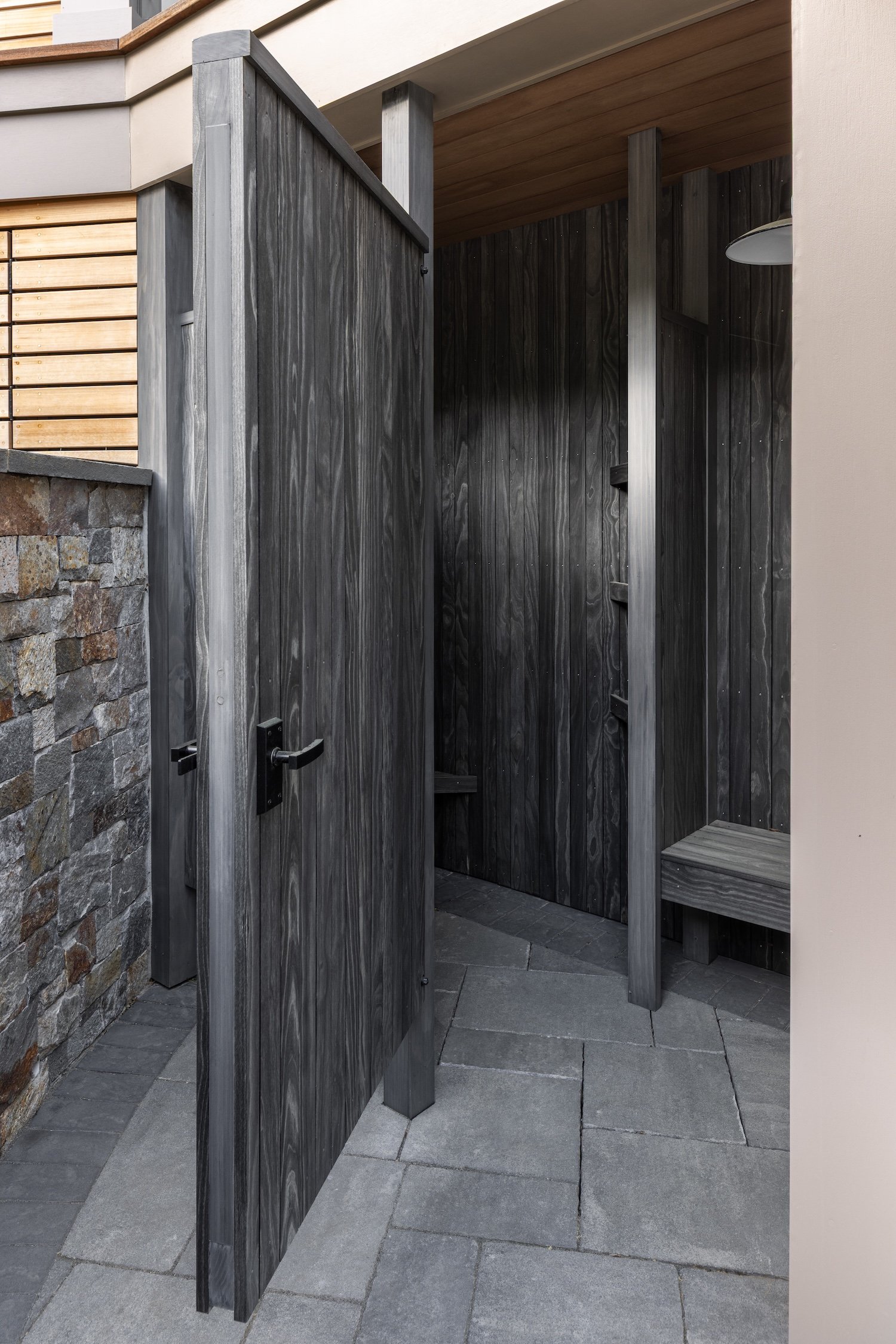 Outside shower, Hundred Acre Pond, South Kingstown, Construction, Builders, Neill Brothers
