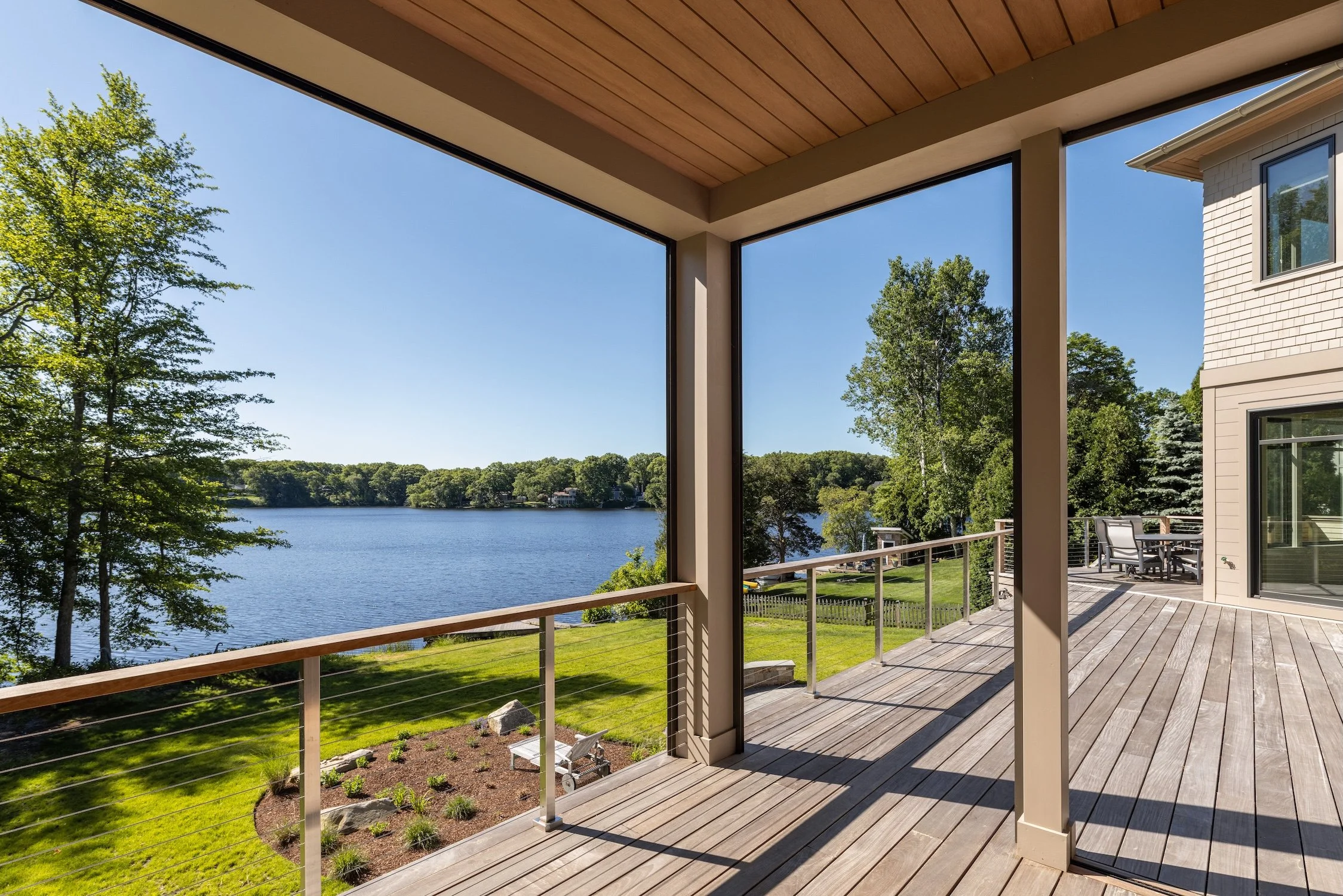 Hundred Acre Pond, South Kingstown, Construction, Builders, Neill Brothers, back deck, house on a pond
