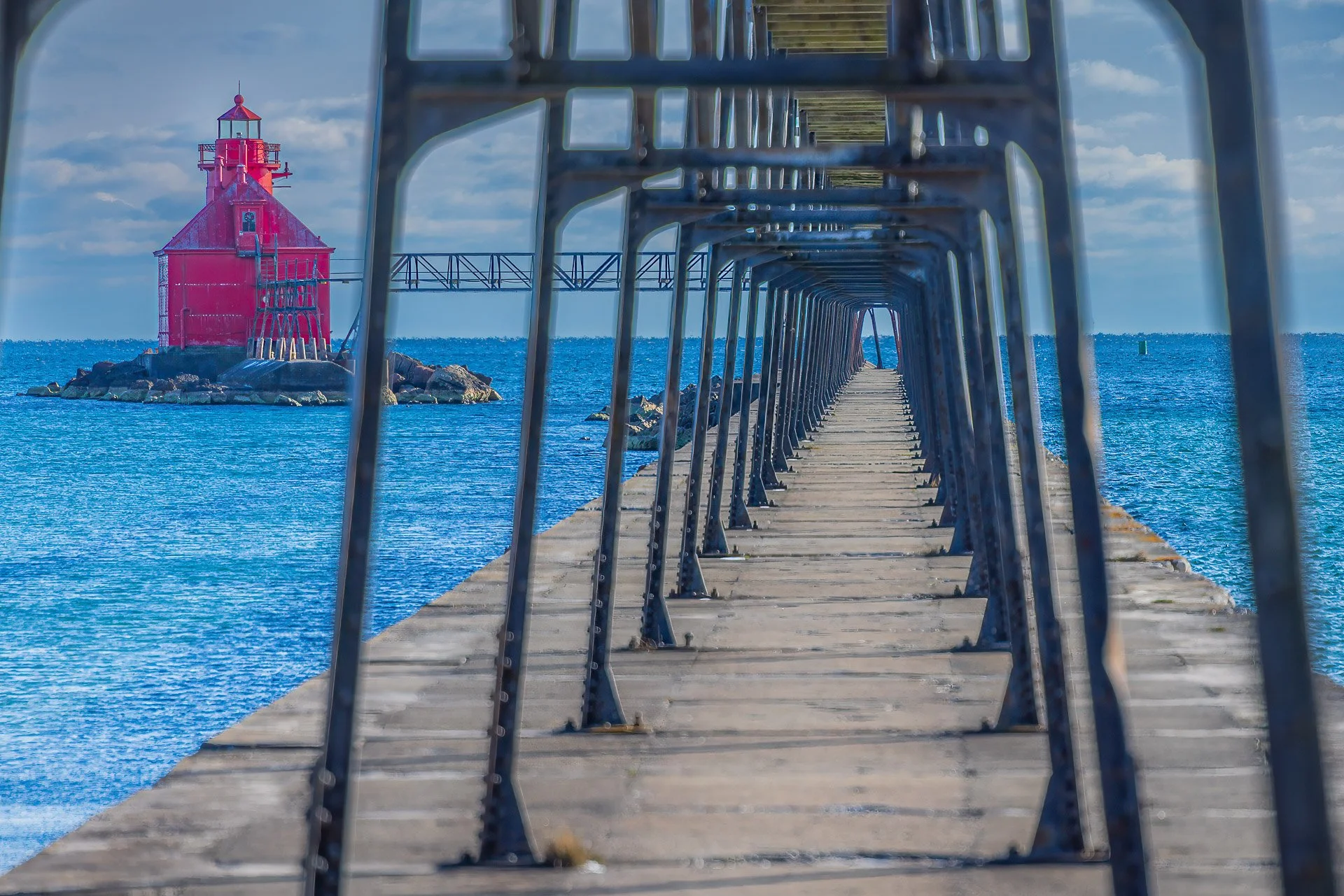 Sturgeon Bay Ship Canal Pierhead Front Lighthouse