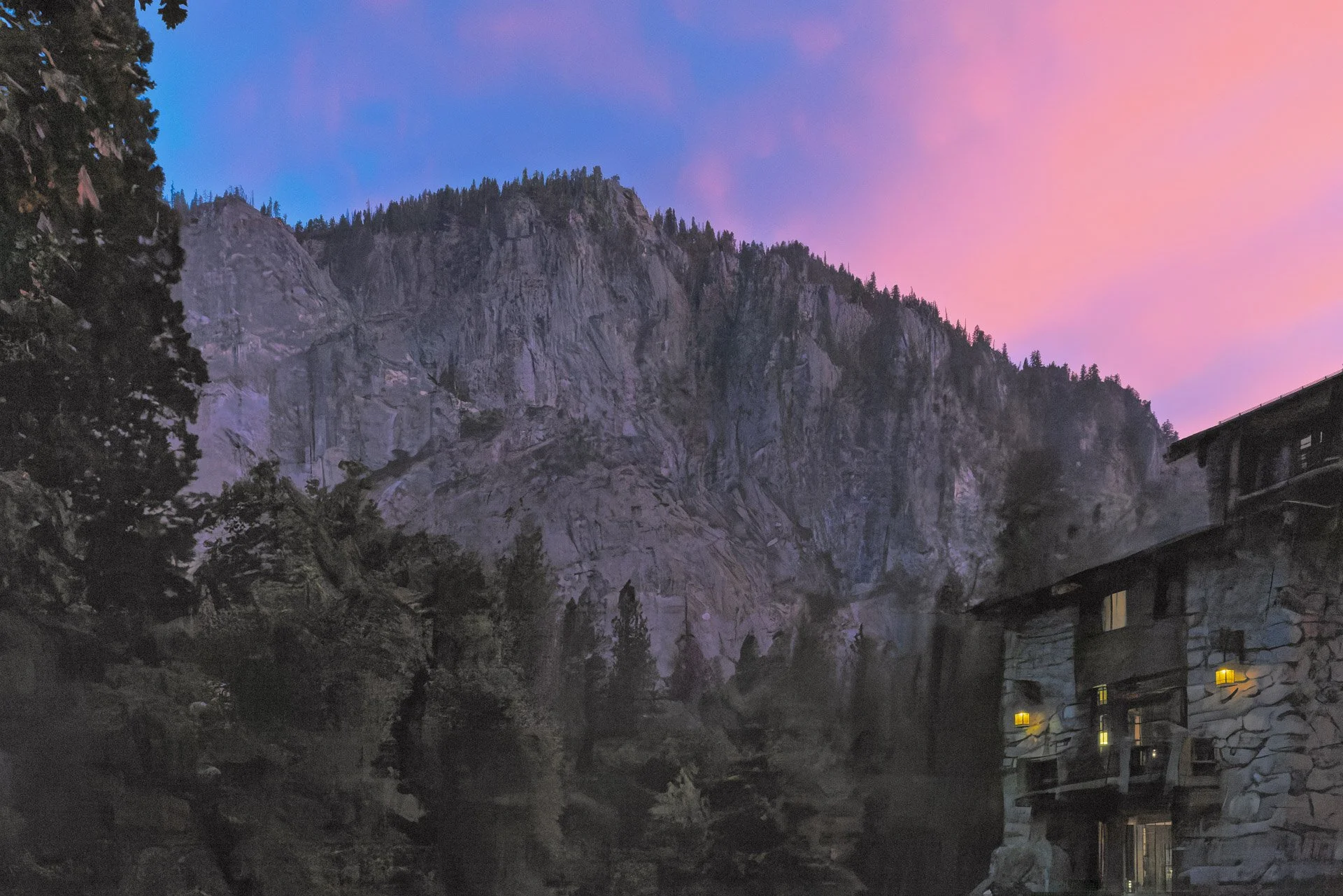 Half Dome at Sunset from Ahwahnee Hotel.
