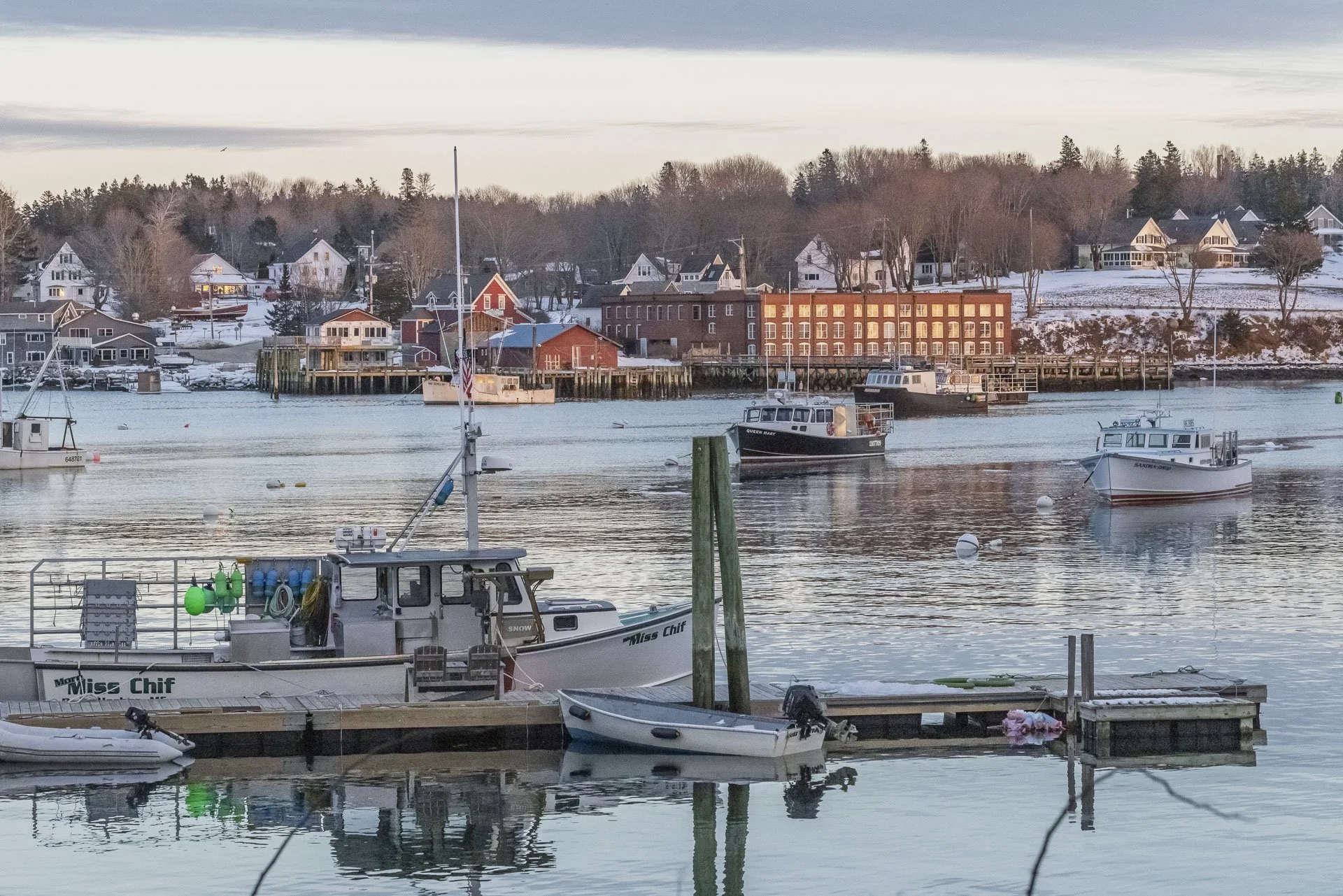 Bass Harbor from Bernard Docks at Sunset