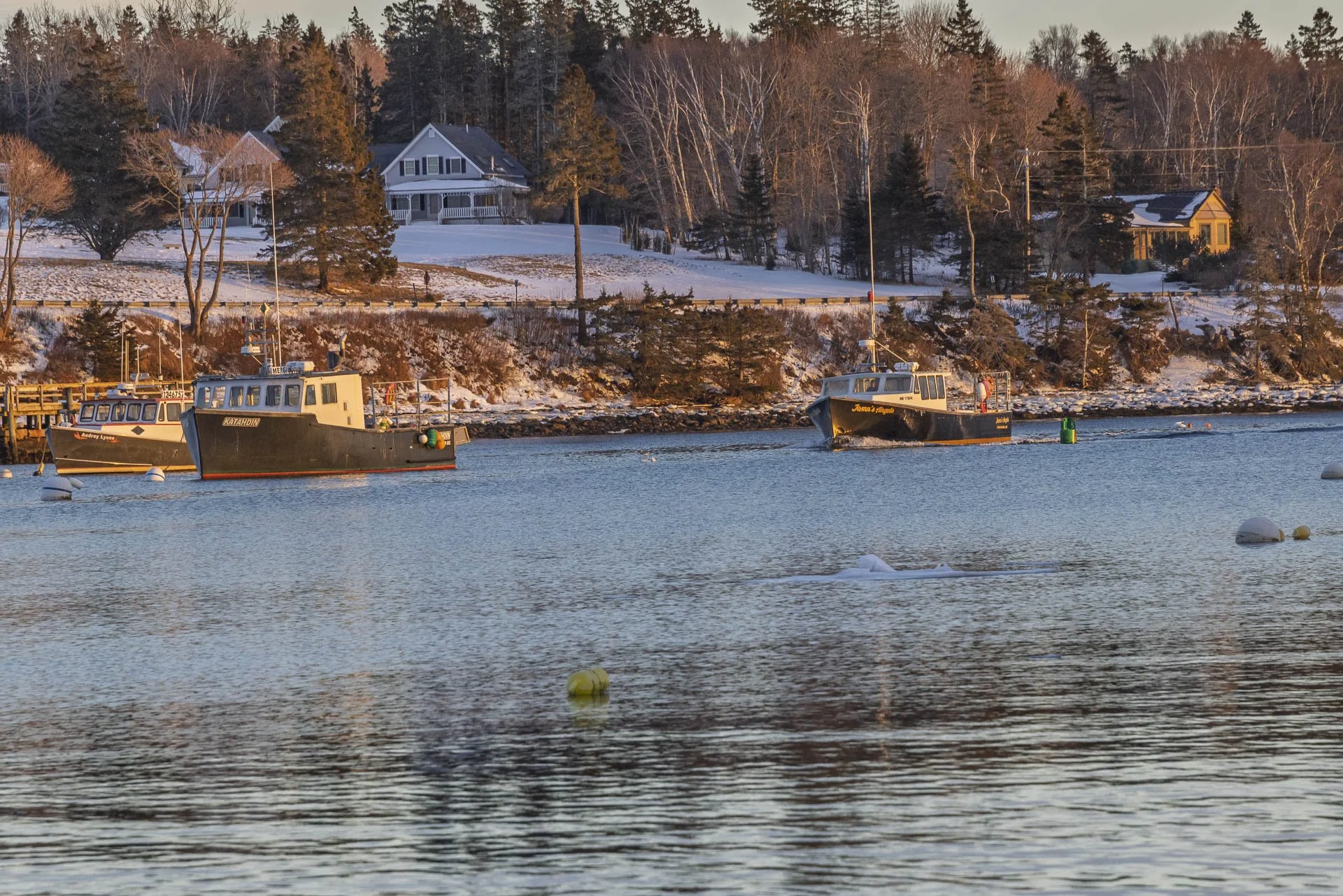 Bass Harbor from Bernard Docks at Sunset
