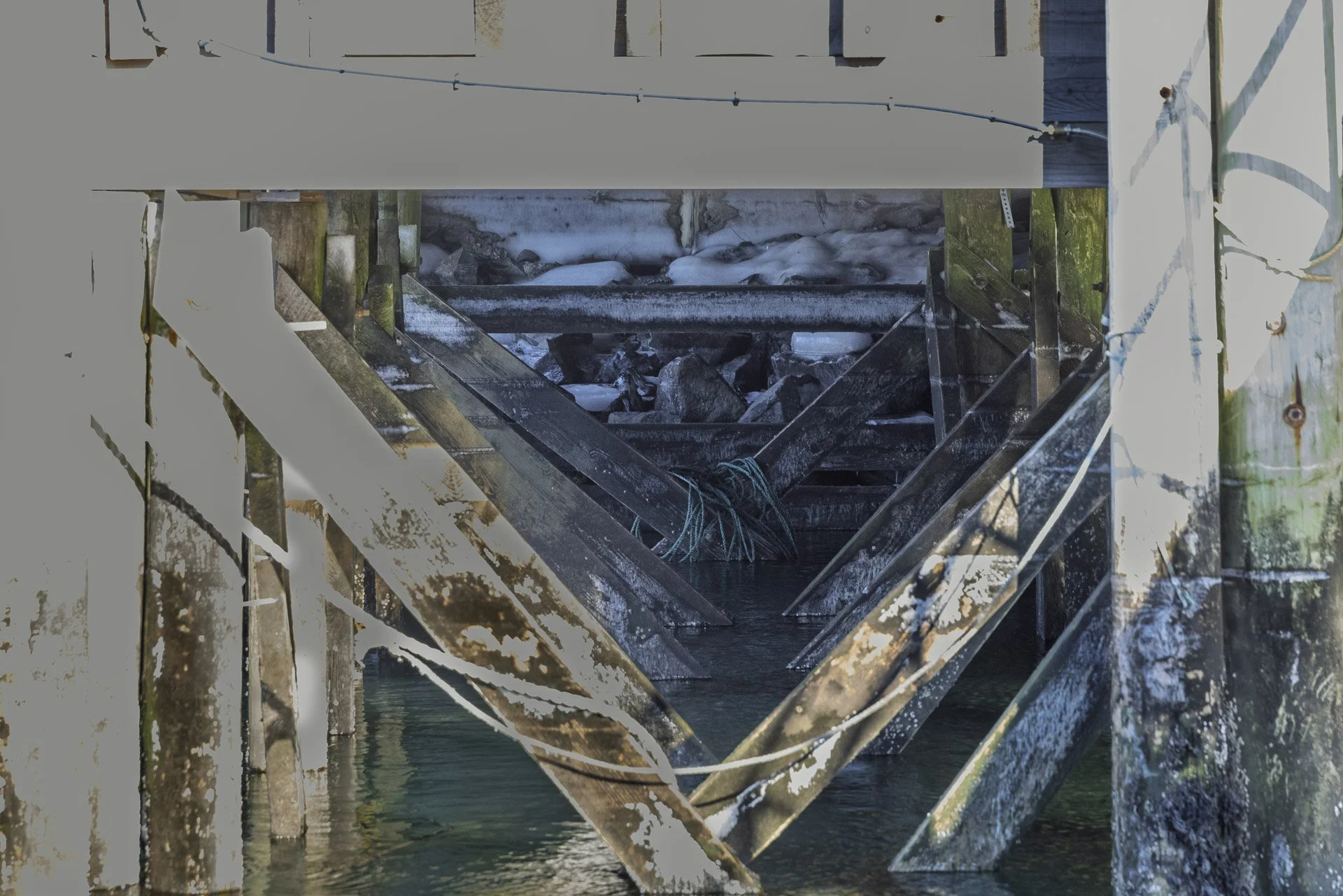 Under the pier in Winter Harbor