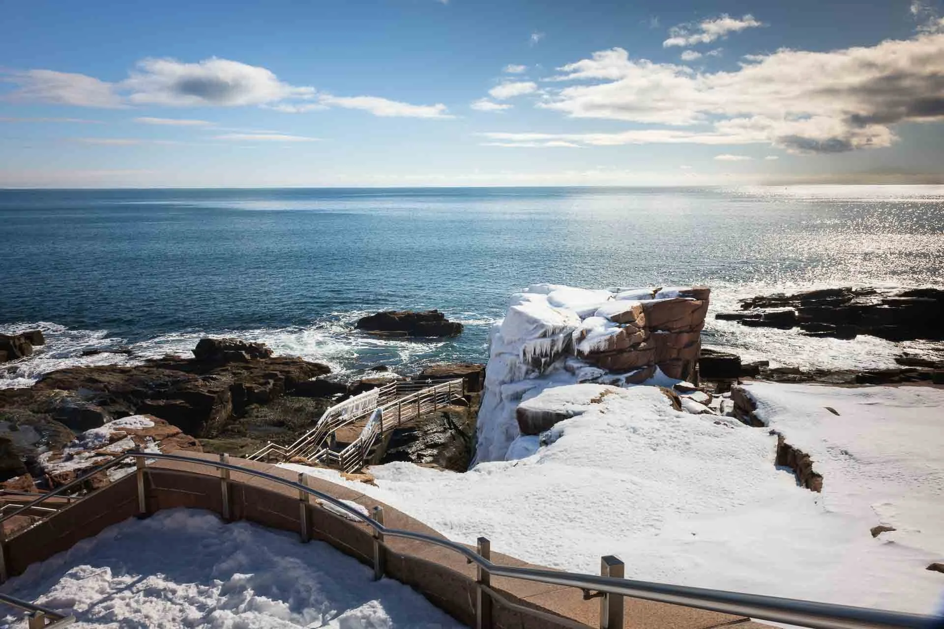 Winter in and around Acadia NP, Thunder Hole in frozen state