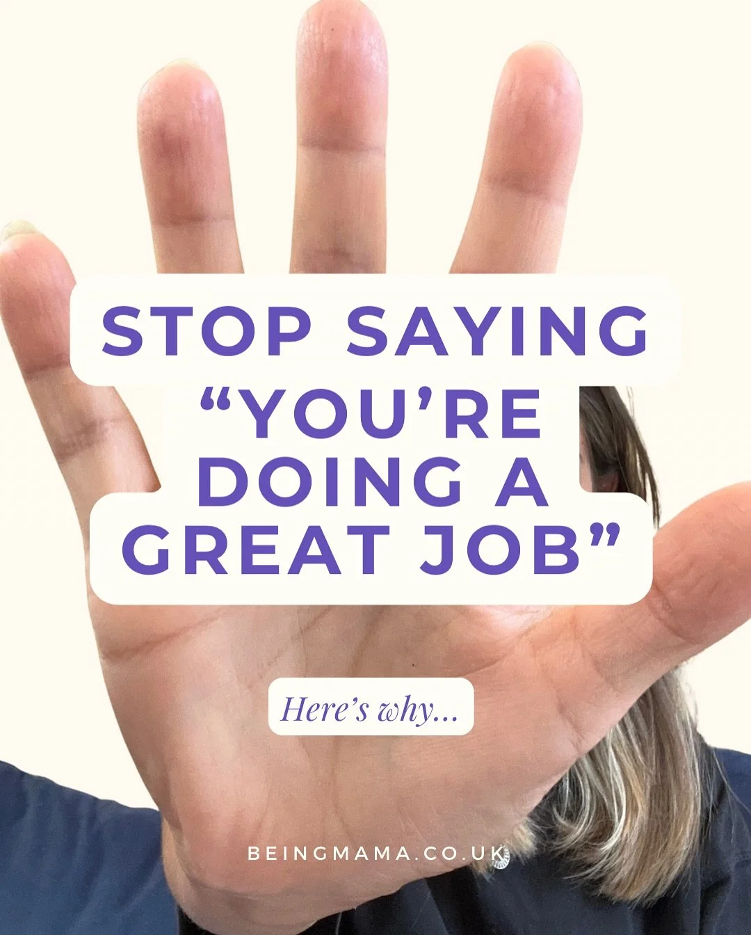 Unpopular opinion incoming… 🫣
Telling her she’s “doing a great job” isn’t the comfort you might think it is.
Use words which make her feel SEEN, not brushed off with generic praise.
Read the post for better exampl