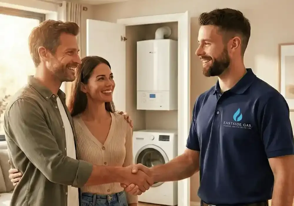 A brand new, energy-efficient boiler installed by Eastside Gas LTD. We provide 5-star rated boiler installations and expert central heating services across Lowestoft and Great Yarmouth.