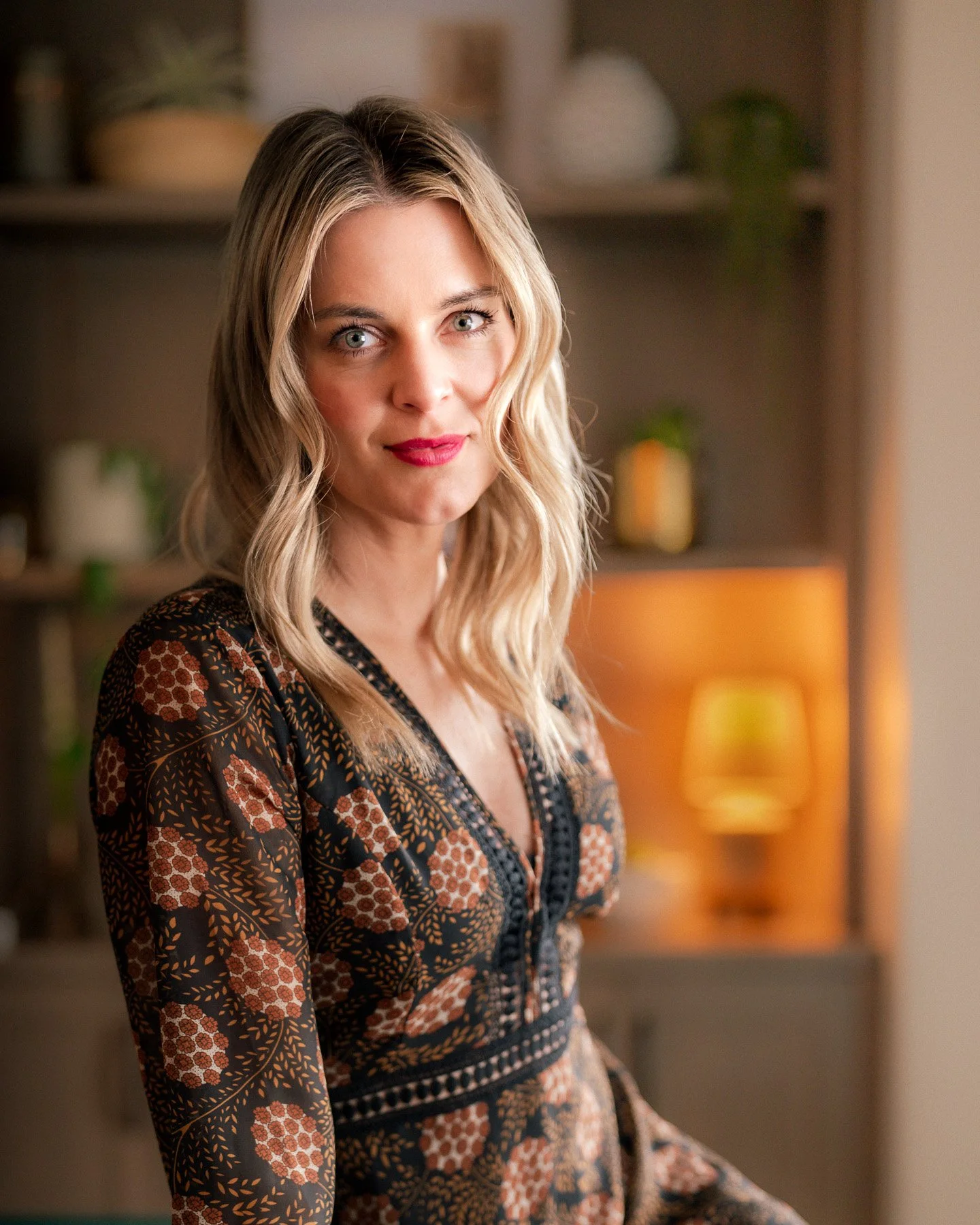 Female professional headshot with natural light at home in Eagle Idaho