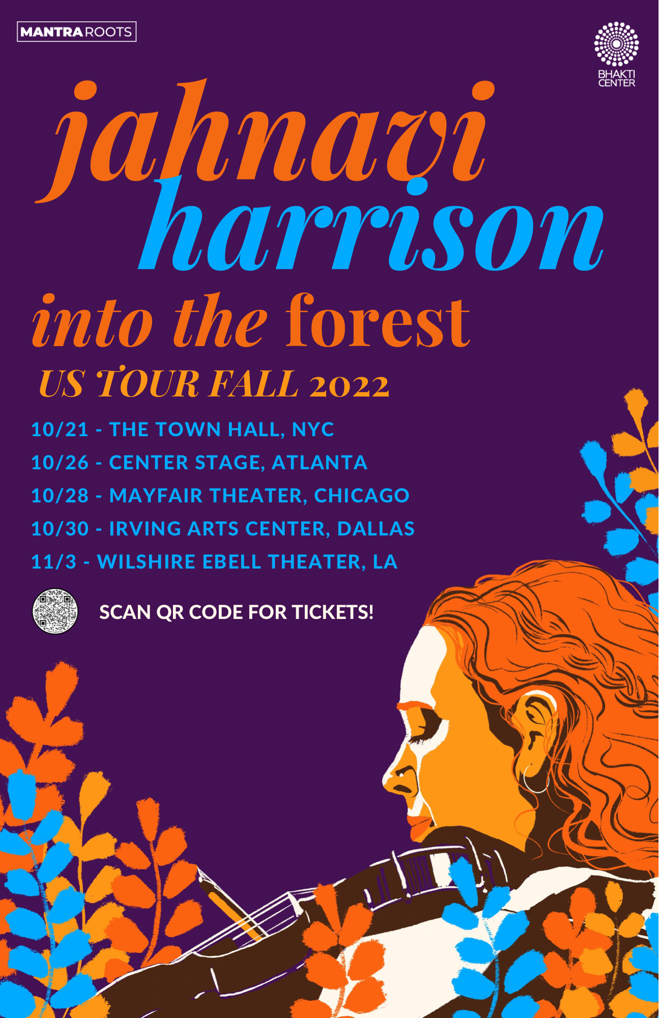 Digital illustration for singer Jahnavi Harrison's In the Forest Tour poster.