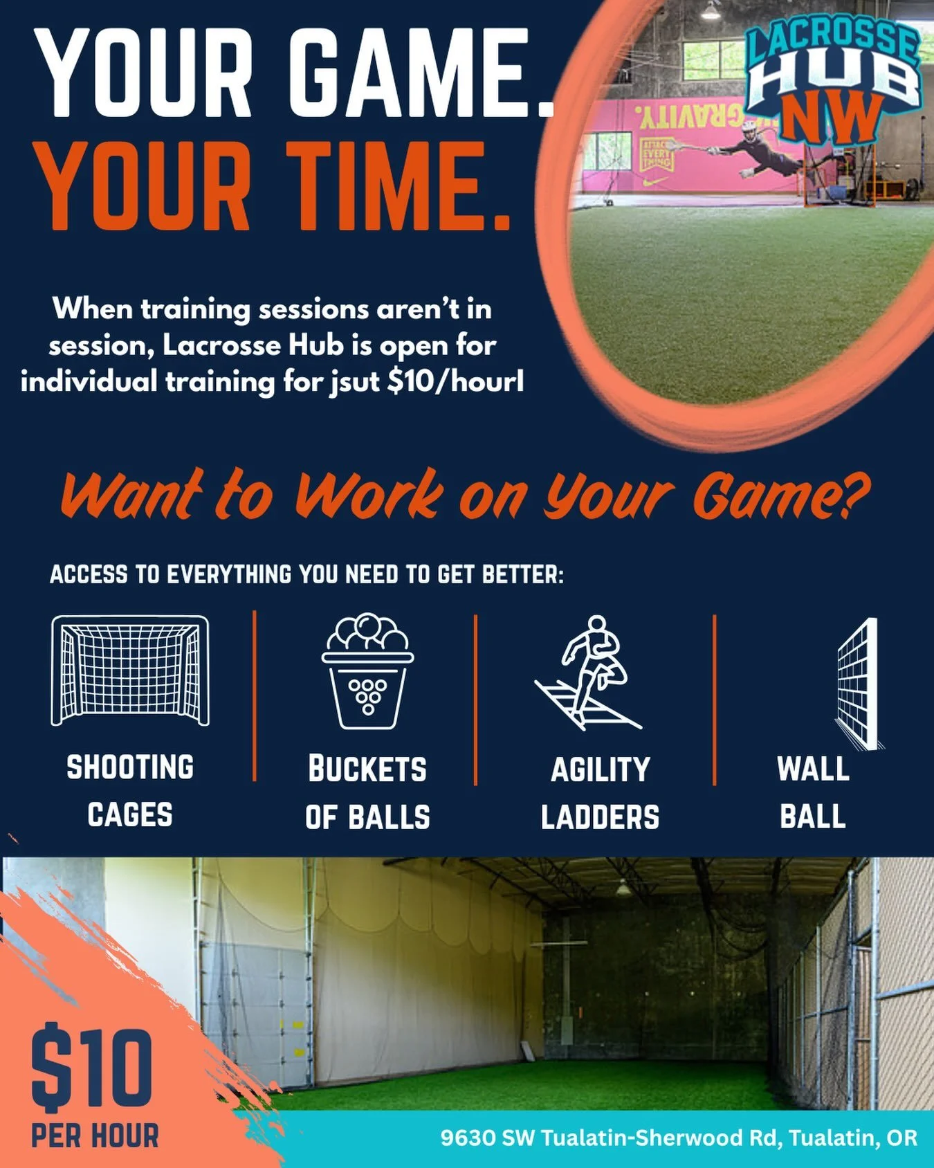 OPEN TURF AT THE LACROSSE HUB!

Sometimes you don&rsquo;t need another practice&mdash;you just need time, space and reps.

When our scheduled training sessions aren&rsquo;t running, the Lacrosse Hub turf is open for athletes who want to come in and w