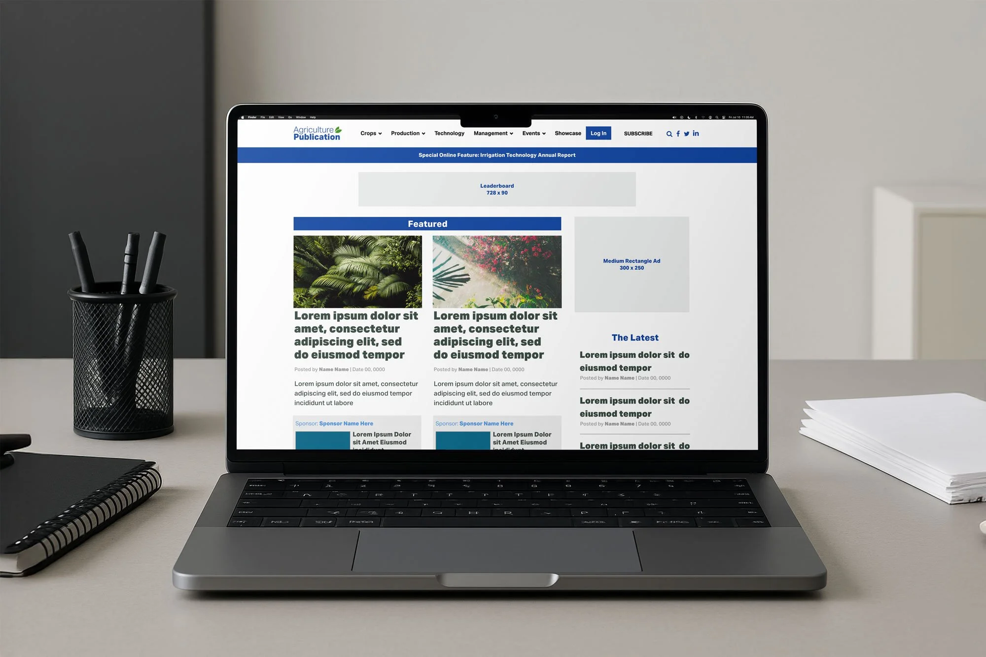mockup of computer
