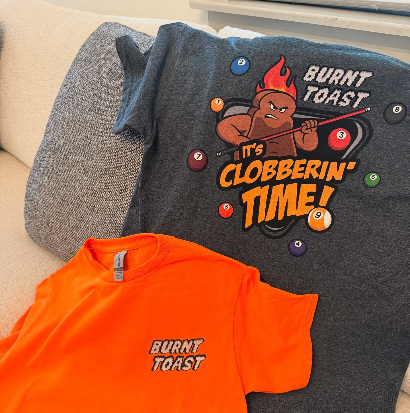 When your teammate says, &ldquo;Hey, can you design our team logo?&rdquo; &mdash; you say yes!  Meet Burnt Toast, now rockin&rsquo; shirts and ready to crush the 9-ball league. Shoutout to @prodigydtg for printing the shirts!
