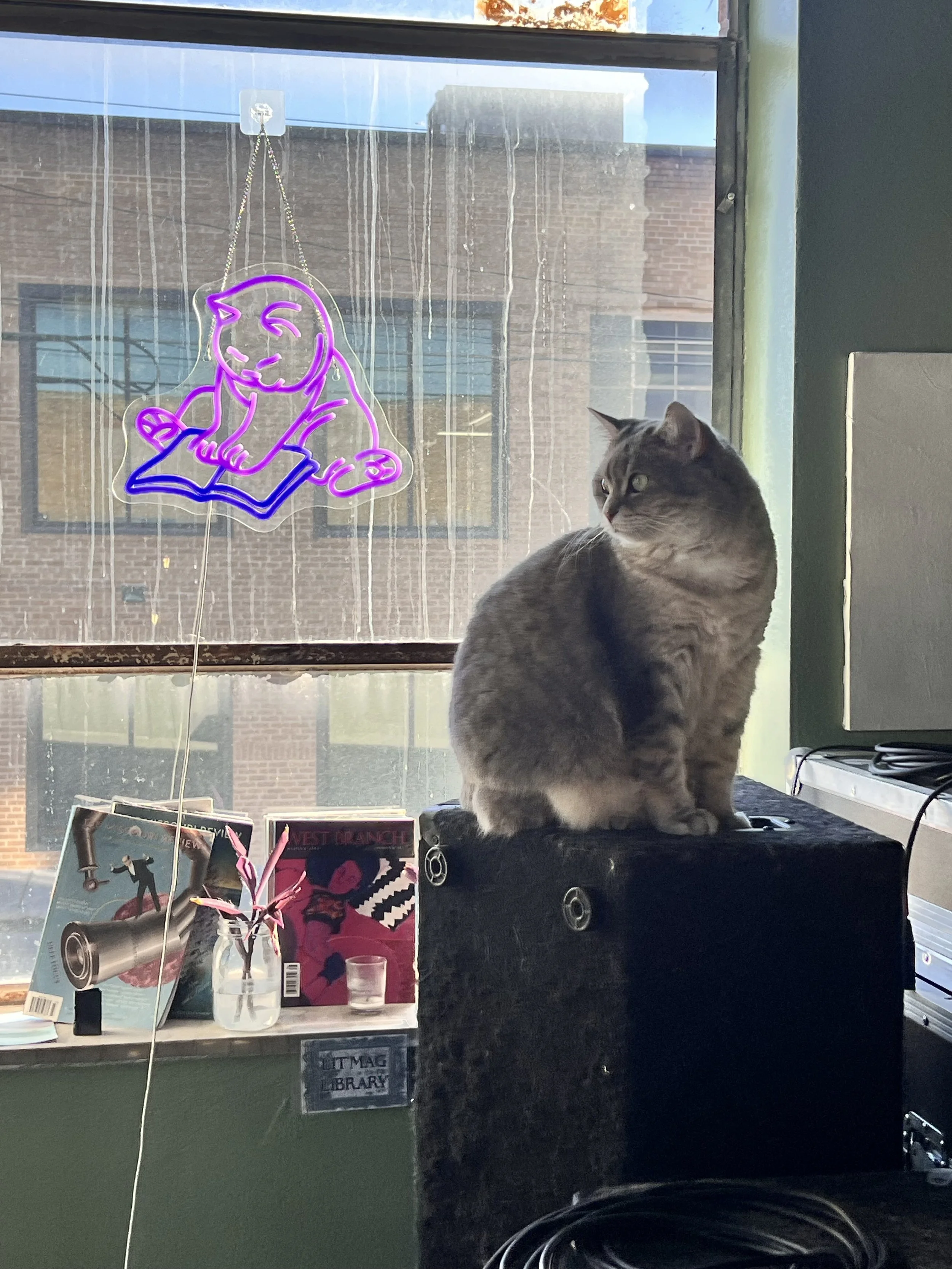 Ellie and her neon sign