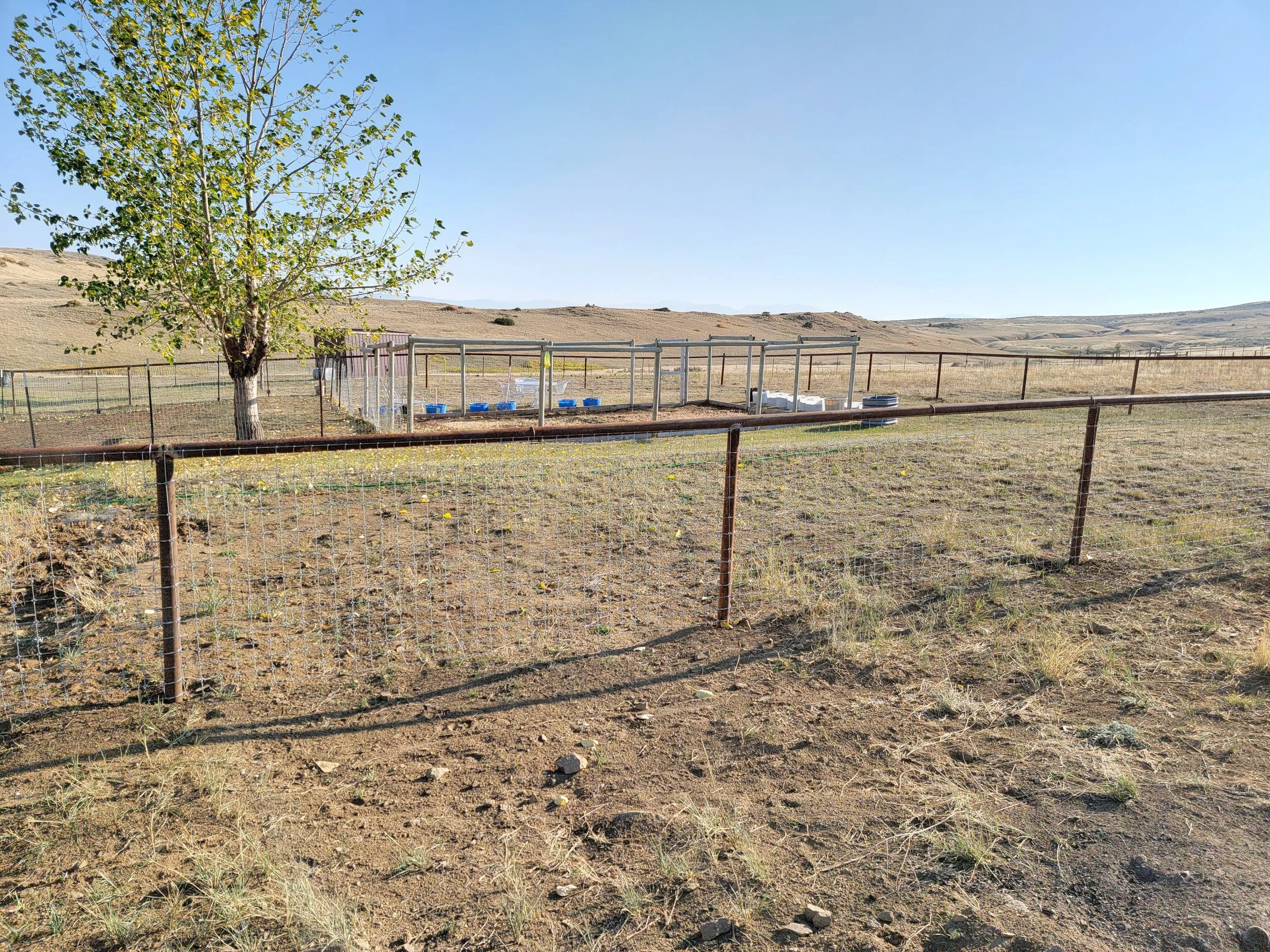 top rail pipe with woven wire underneath