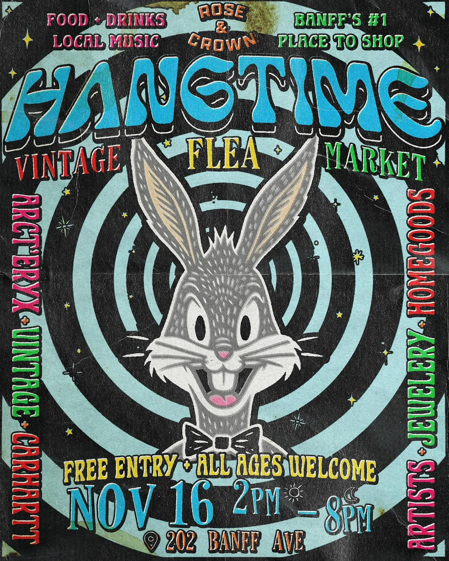 Good finds. Good people. Good times.
A mix of art, sound, and secondhand stories.
Nov 16th | Rose &amp; Crown Banff | 2PM-8PM

@roseandcrownbanff