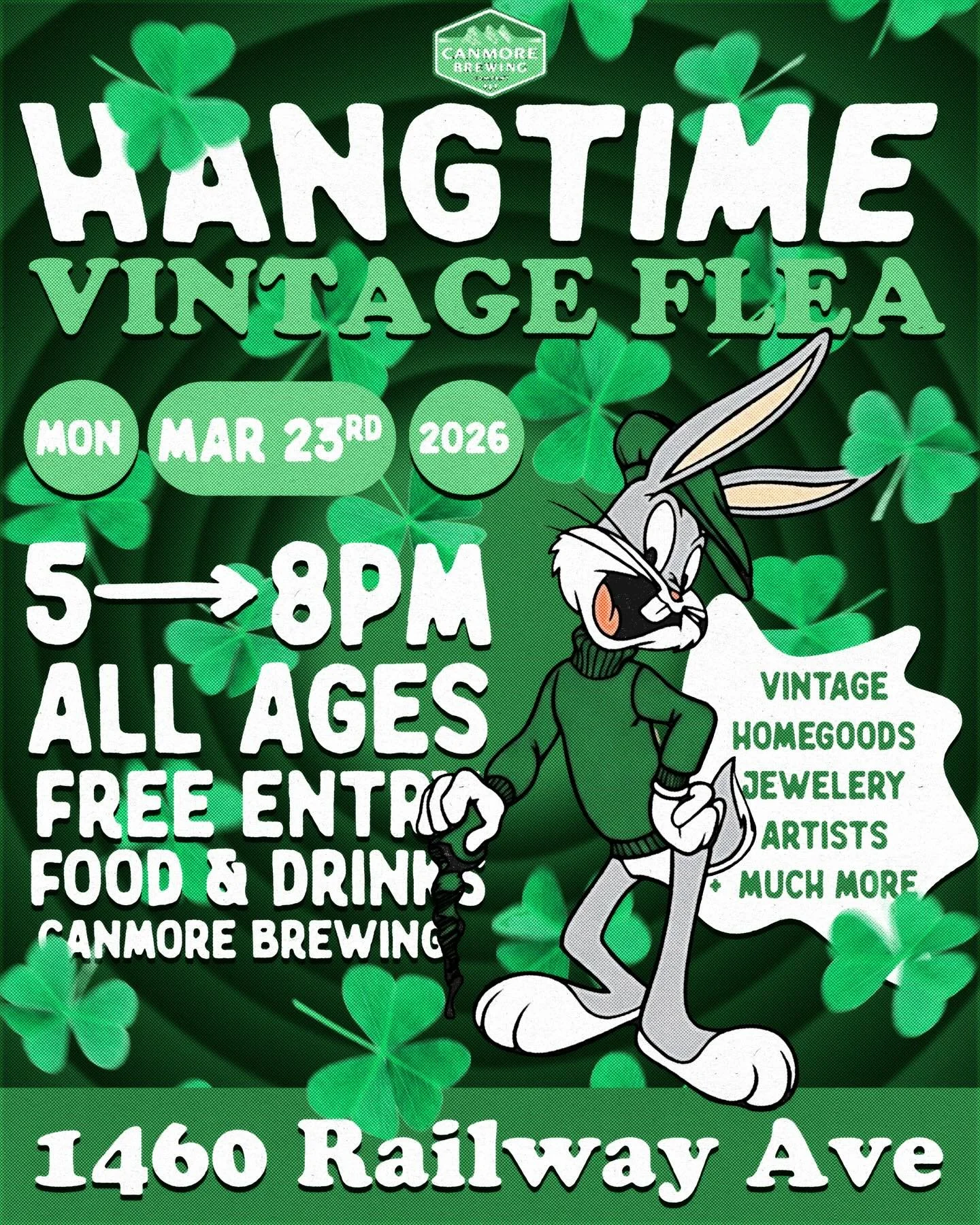 Hangtime Flea returns!

March 23 &bull; 5&ndash;8PM

1460 Railway Ave.

@canmorebrewing 
@hang_time_flea 

Vintage, homegoods, jewelry, sustainable artists and more.

.