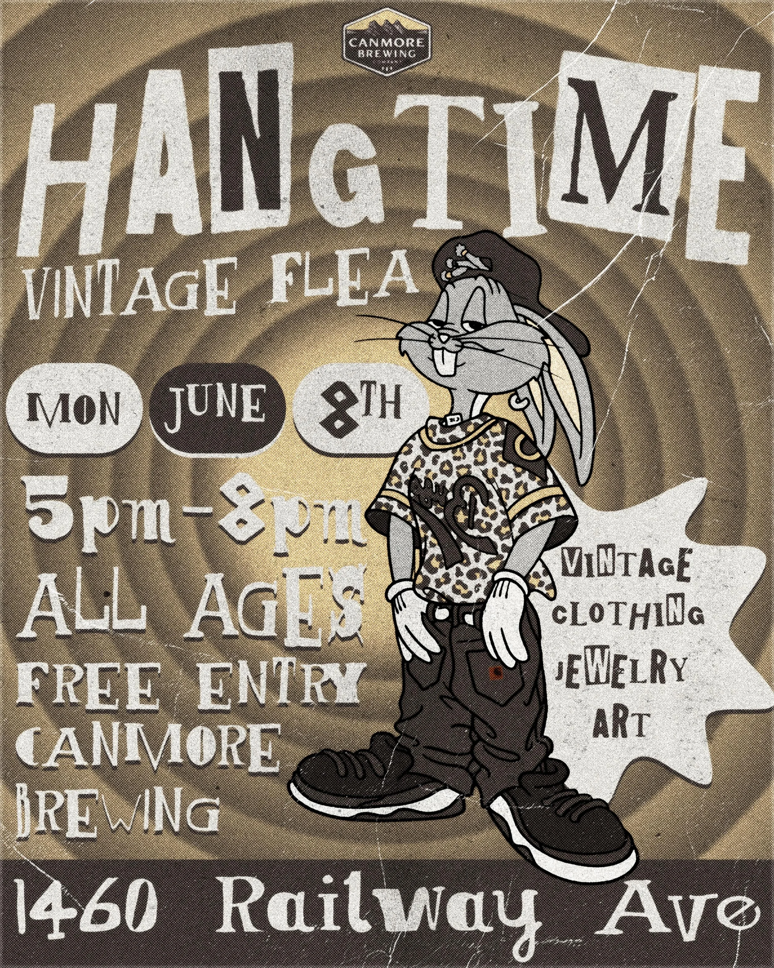 CANMORE, WE&rsquo;RE BACK.

Hangtime Vintage Flea returns to Canmore Brewing on Sunday, June 8th from 5&ndash;8 PM.

Shop a curated lineup of vintage clothing, jewelry, art, and one-of-a-kind finds from local vendors. Whether you&rsquo;re hunting for