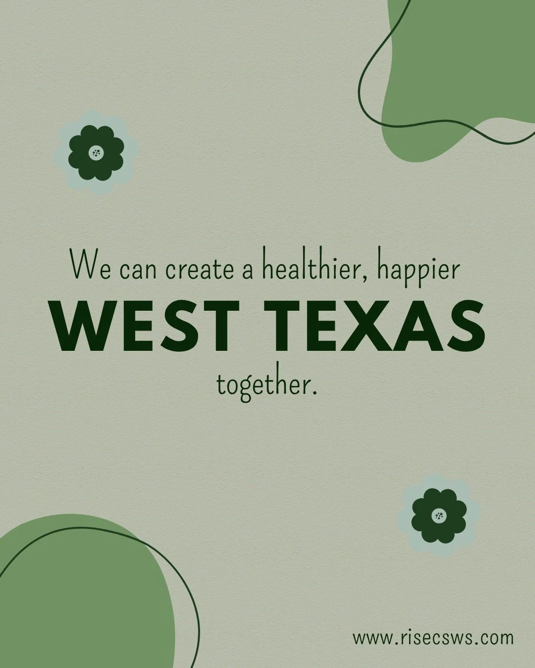 Rise Counseling is proud to serve Big Spring and surrounding communities, providing compassionate mental health care close to home. Together, we can create a healthier, happier West Texas.

www.risecsws.com