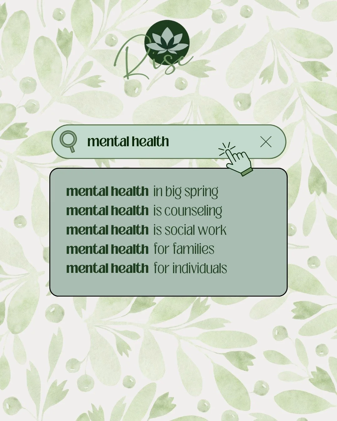 We provide compassionate, professional counseling and social work services to help individuals and families thrive. Learn more at risecsws.com.