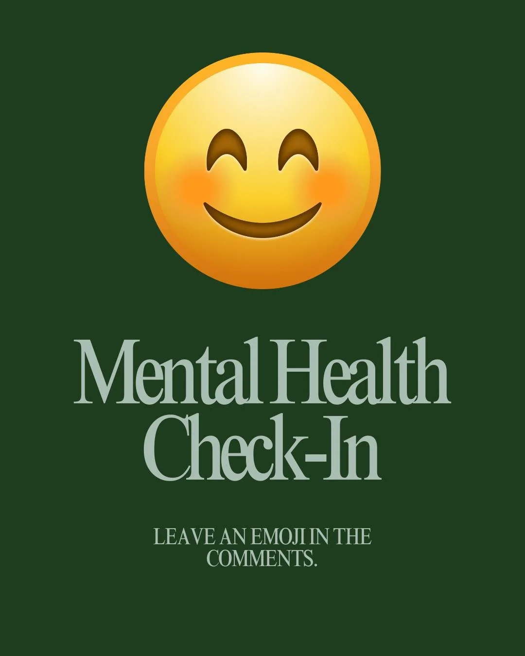 Mental Health Check-In

Leave an emoji in the comments for how you're feeling this evening.