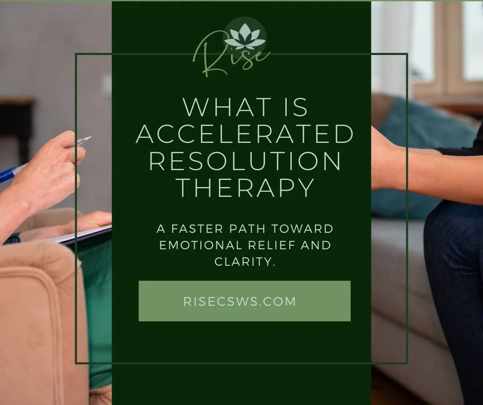 Accelerated Resolution Therapy uses guided eye movements to help the brain reprocess difficult memories and emotions in a safe, controlled way. Clients often experience meaningful relief without needing to relive painful experiences in detail. RISE C