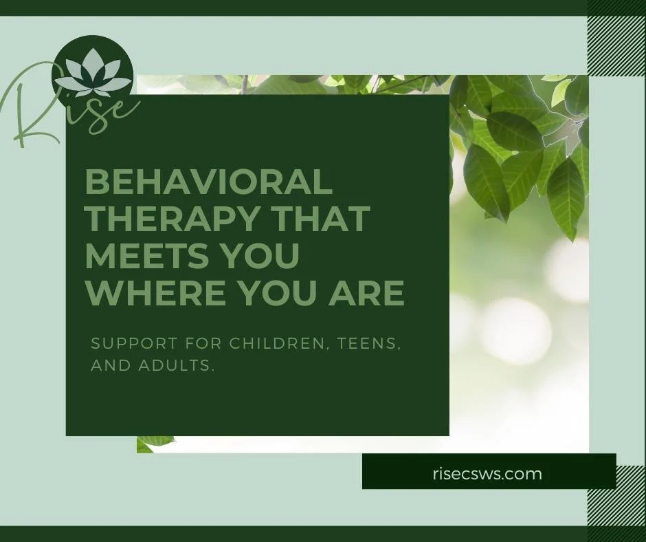 RISE Counseling and Social Work Services provides behavioral therapy solutions for individuals of all ages. Using evidence-based techniques, therapists help clients address behavioral challenges, strengthen coping skills, and improve daily functionin