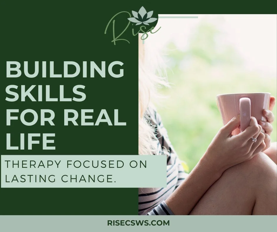 Through Cognitive Behavioral Therapy and Dialectical Behavioral Therapy, RISE helps clients identify unhelpful thought patterns, regulate emotions, and develop practical coping strategies. These structured, research-backed approaches support meaningf