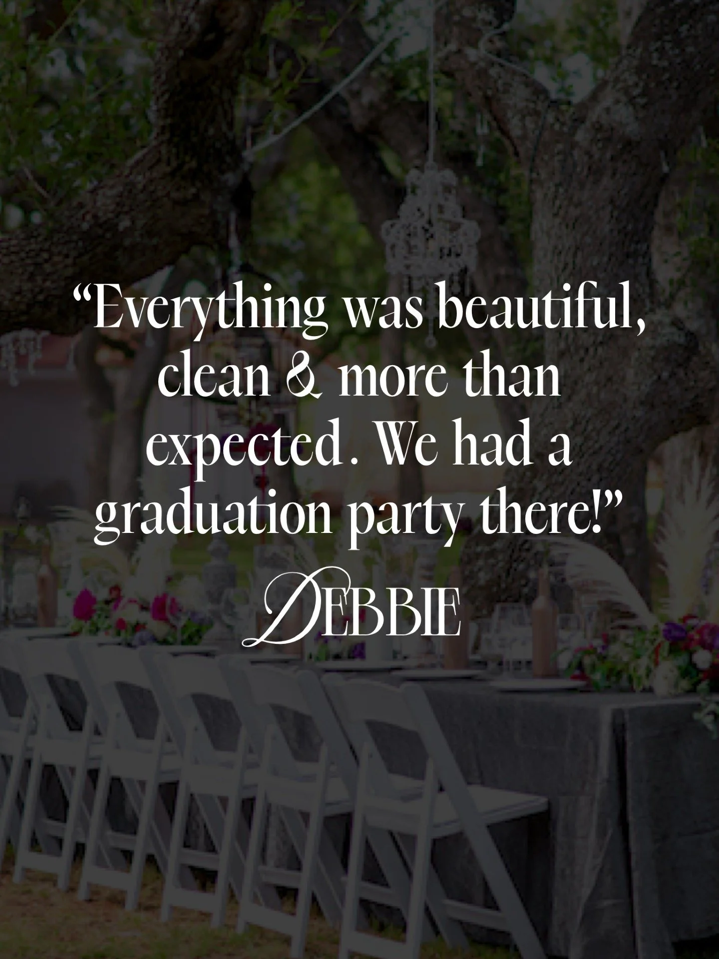 Our guests say it best 🌟

&quot;Beautiful venue. Everything was beautiful, clean and more than expected. We had a graduation party there. Highly recommend this for anyone's party, wedding or family reunion.&quot; - Debbie

💖 There&rsquo;s nothing m