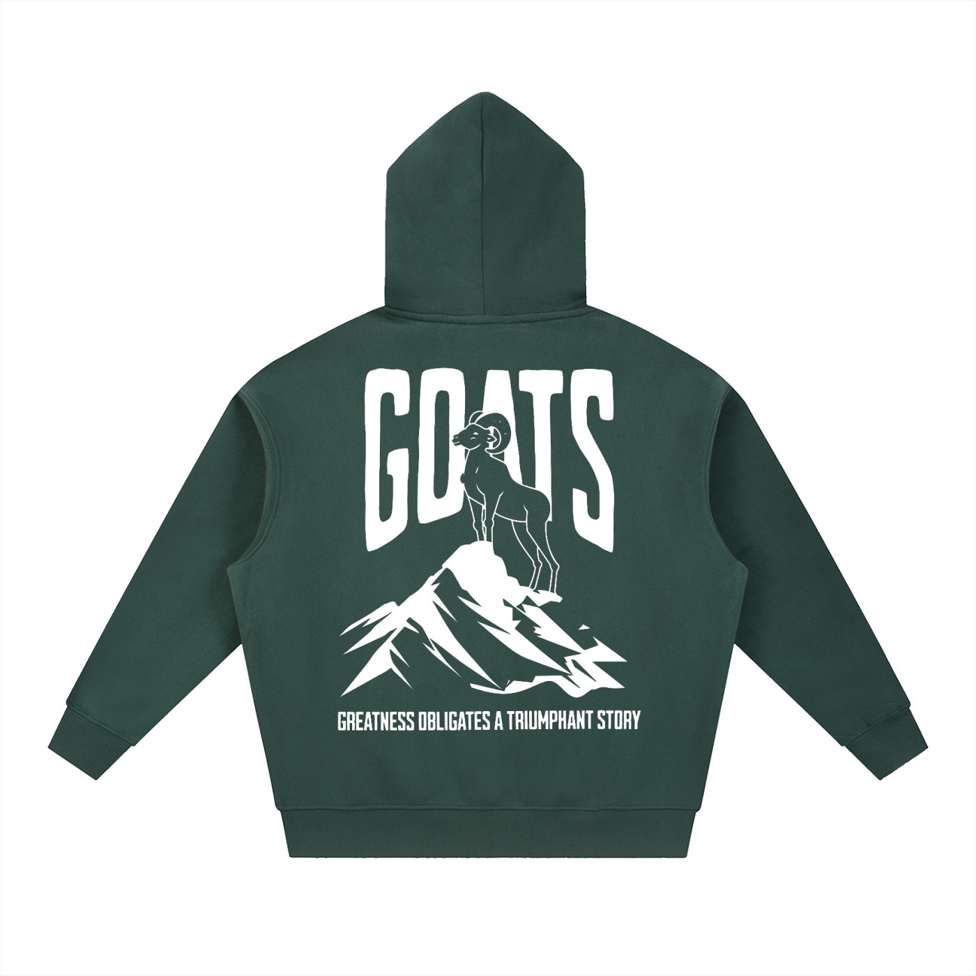 Oversized Boxy Fit Fleece Back White Classic Logo Hoodie