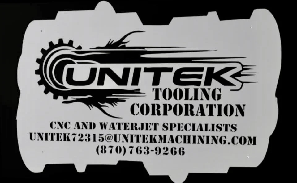 Business card for UNITEK TOOLING CORPORATION with logo and contact information.