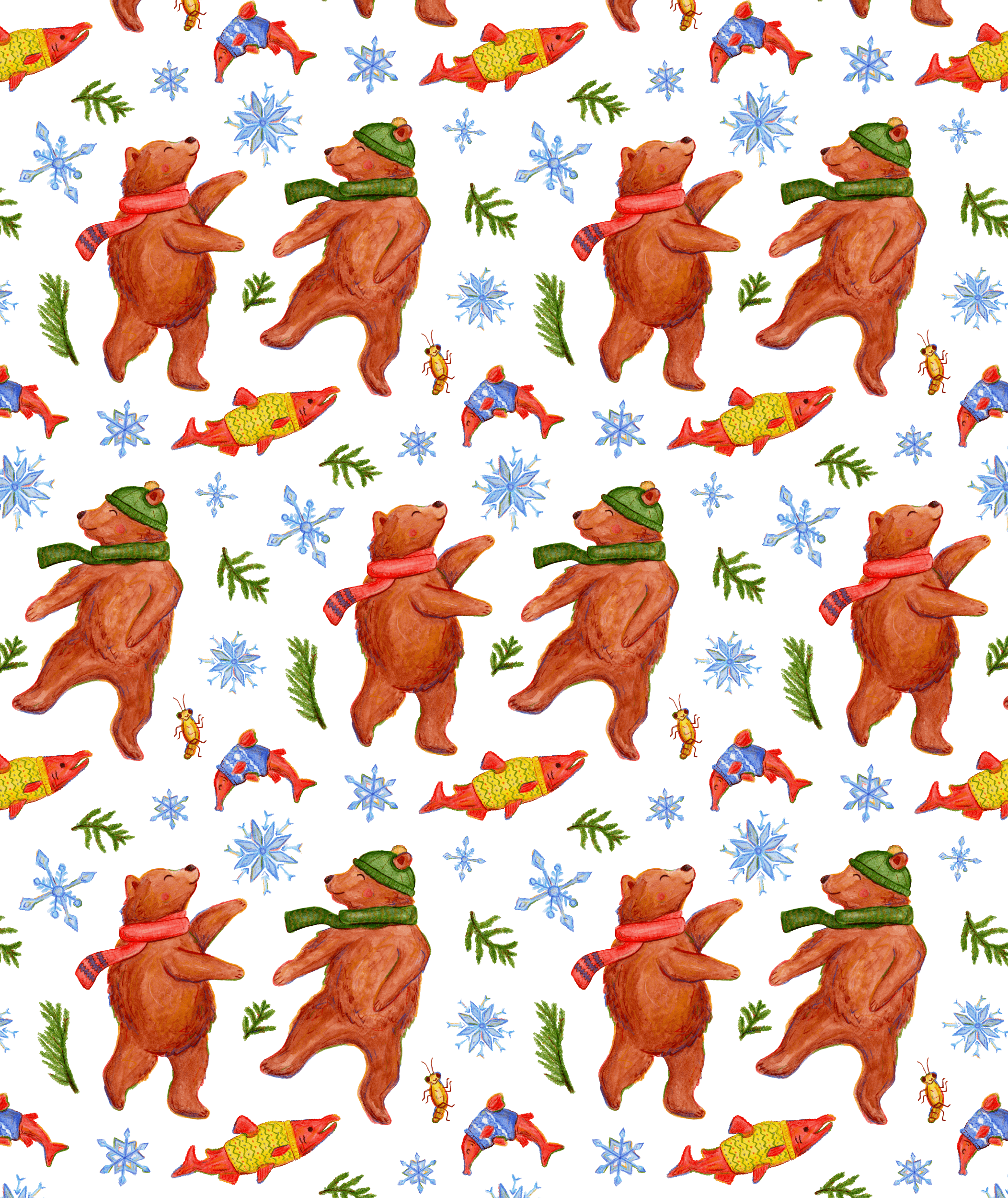 Dancing Bears - Surface pattern design - Winter 2025