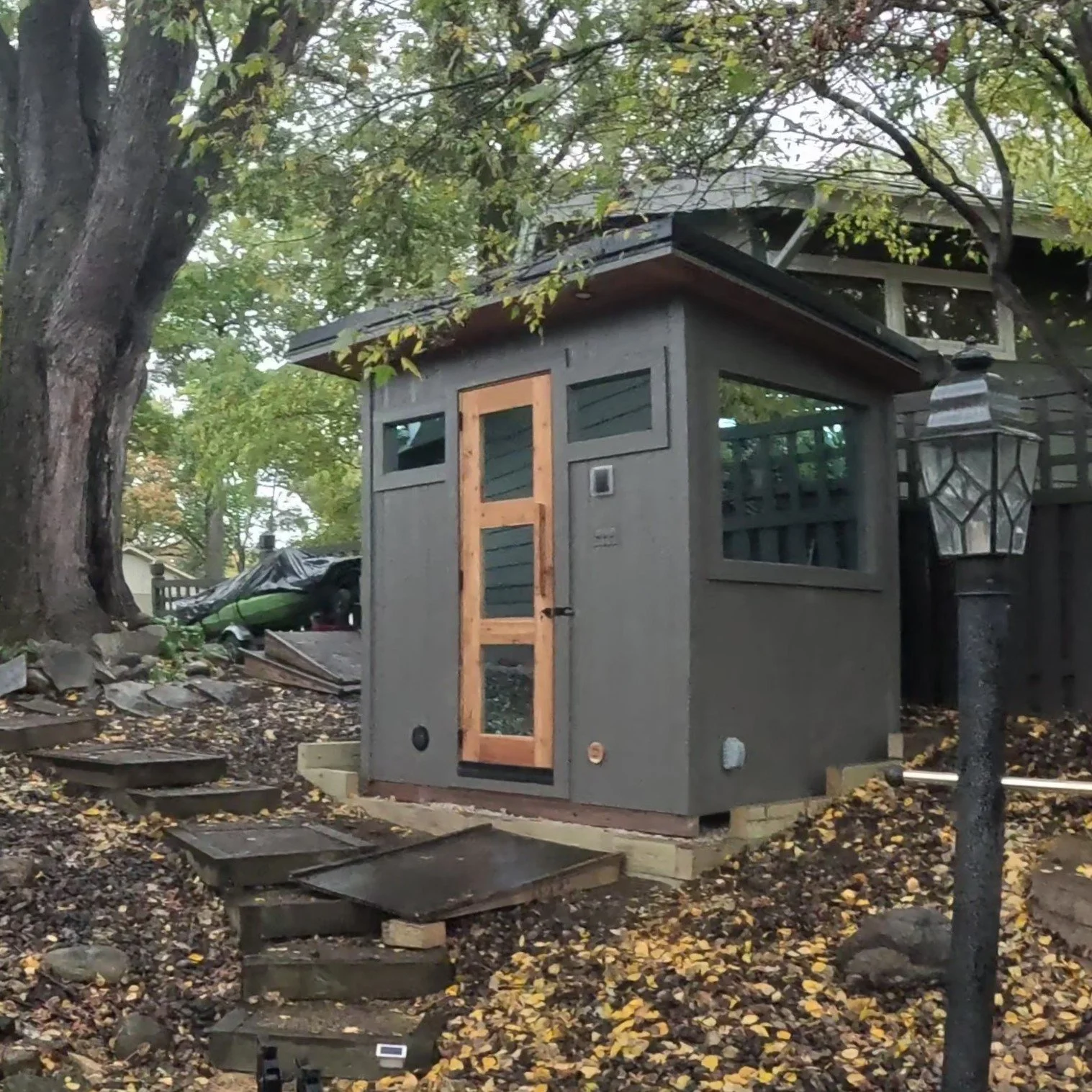 Residential custom sauna installation completed by local sauna experts