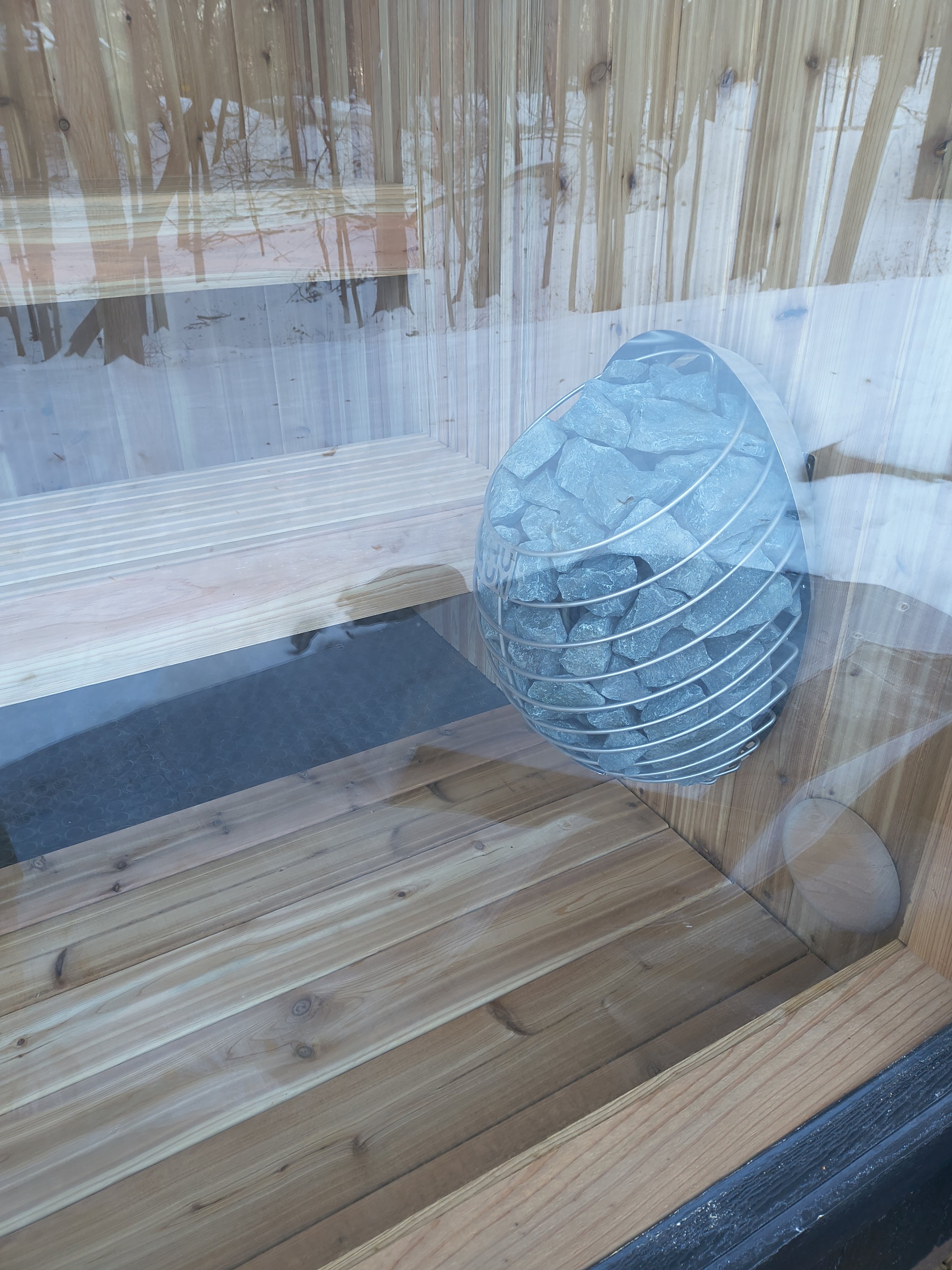 Outdoor home sauna installation completed by local sauna builders in New Brighton