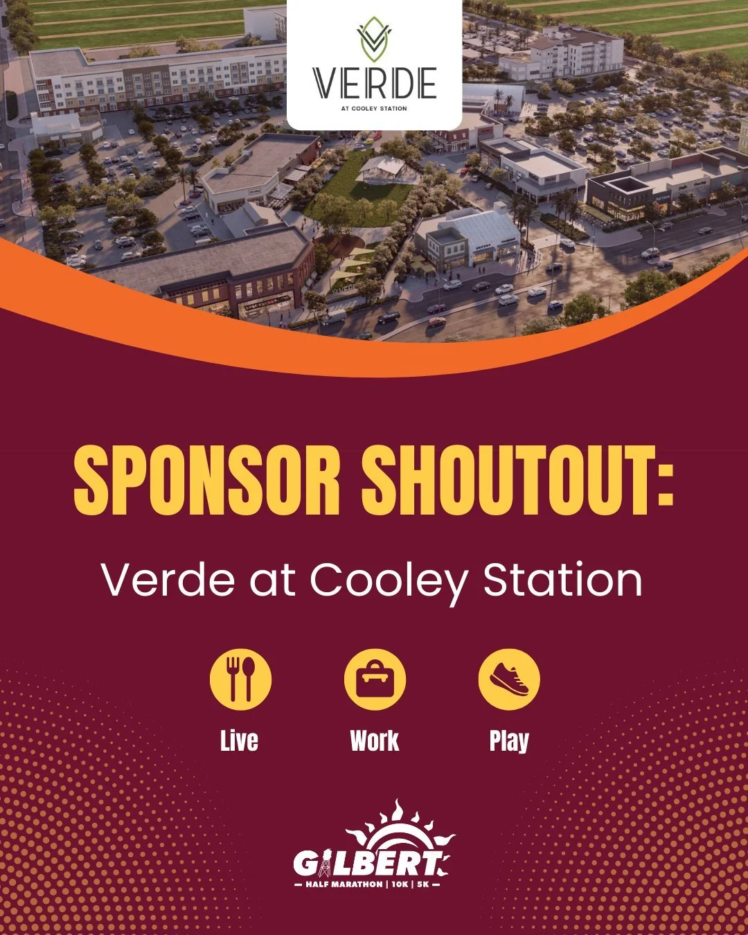 π #SponsorShoutout: Verde at Cooley Station π
We’re proud to have Verde at Cooley Station back as the title sponsor of the #GilbertHalfMarathon!
Since 2022, Verde has been the home of our start line, finish line, and post-race expo—ri