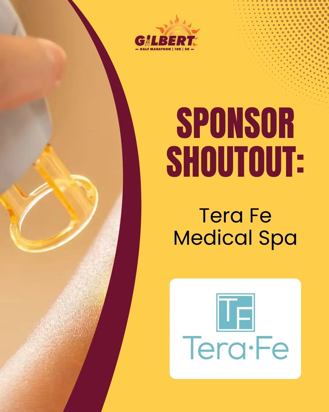 #SponsorShoutout: Tera Fe ✨.

We&rsquo;re proud to welcome back Tera Fe Med Spa, one of our premier sponsors at the #GilbertHalfMarathon!

Located in Mesa, Tera Fe is a luxury medical spa dedicated to helping people feel more confident, balanced, and