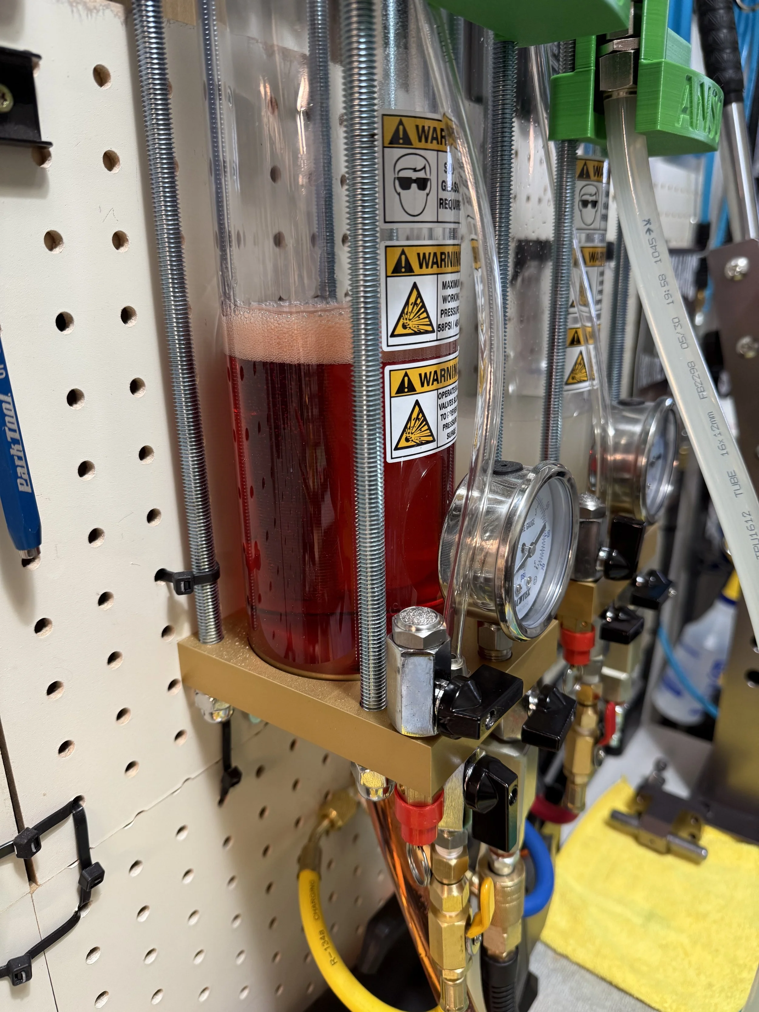 Vacuuming the oil for ten minutes before filling shocks ensures a perfect bleed...