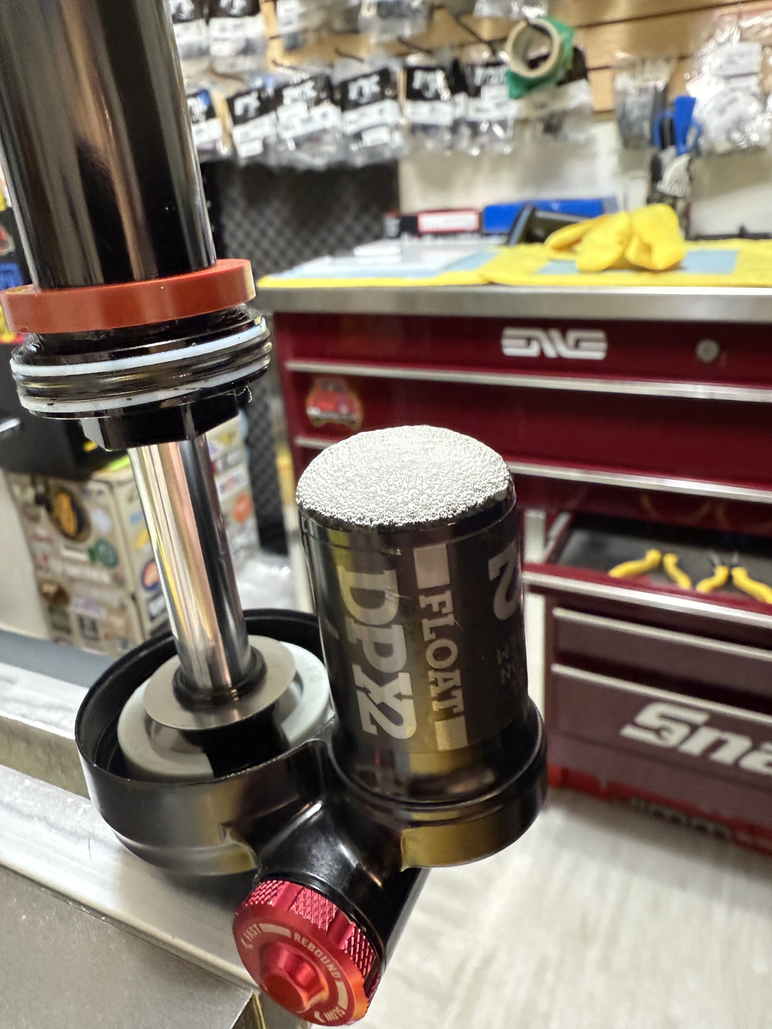 Old damper oil filled with air.